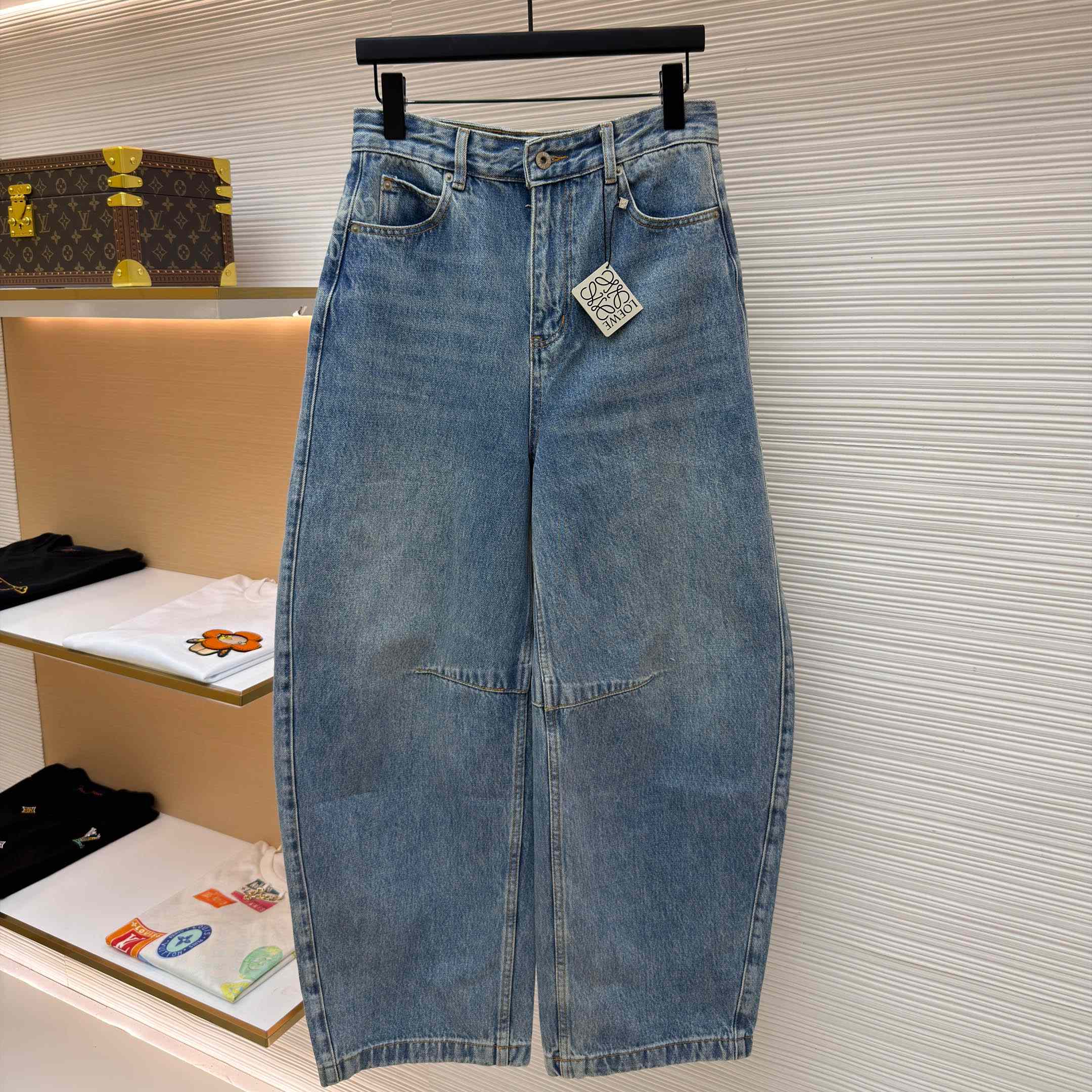 Loewe Anagram Barrel Jeans 'Washed Denim' - DesignerGu