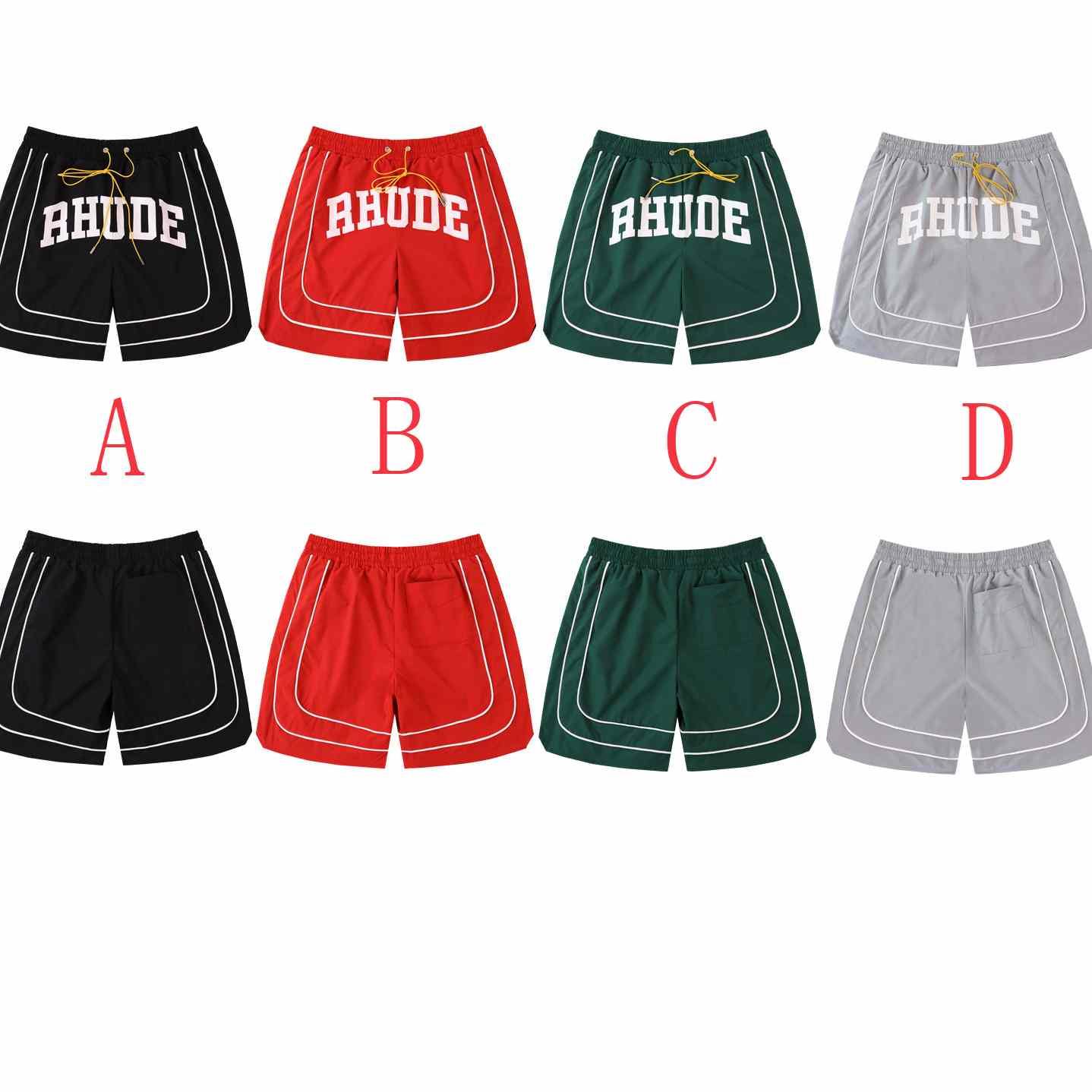 Rhude Baggy Collegiate Logo Short - DesignerGu