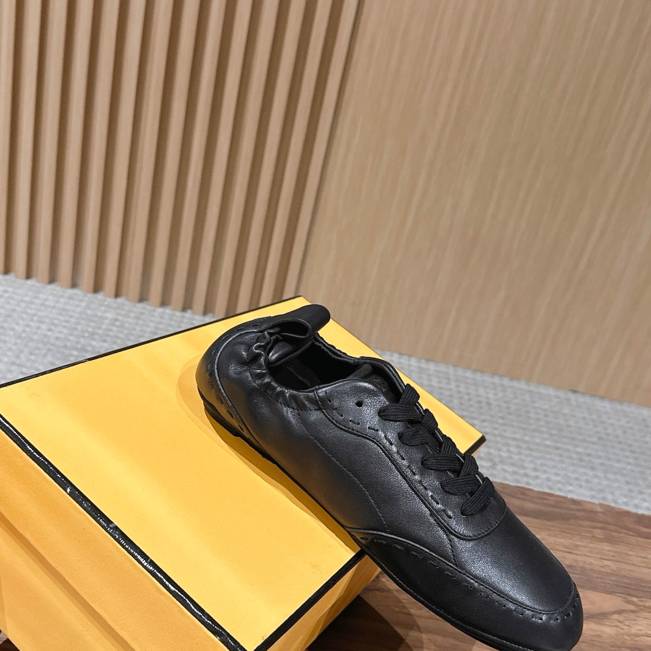 Fendi Black Leather Low-Tops Sneakers - DesignerGu