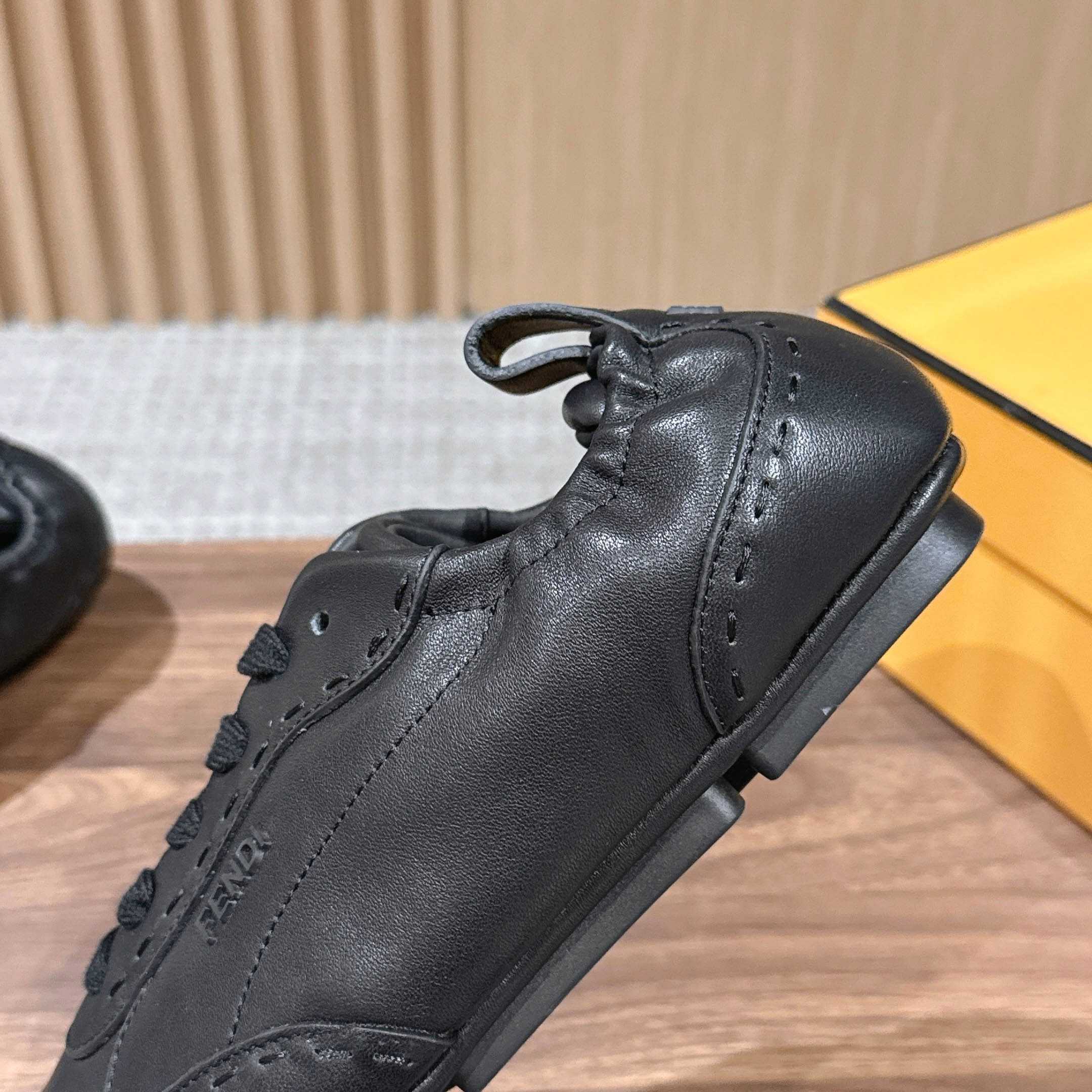 Fendi Black Leather Low-Tops Sneakers - DesignerGu