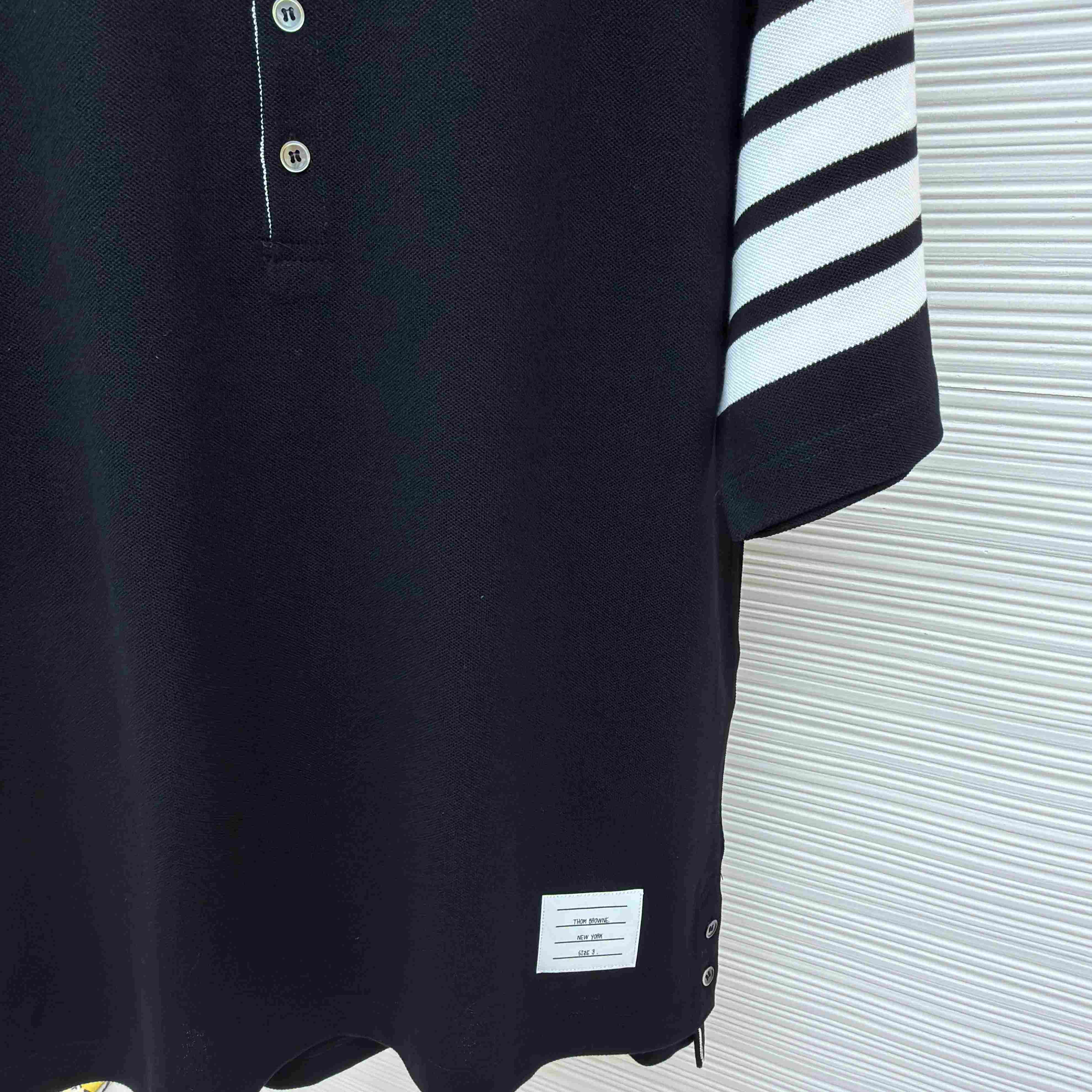 Thom Browne Classic Pique 4-Bar Short Sleeve Polo   - DesignerGu