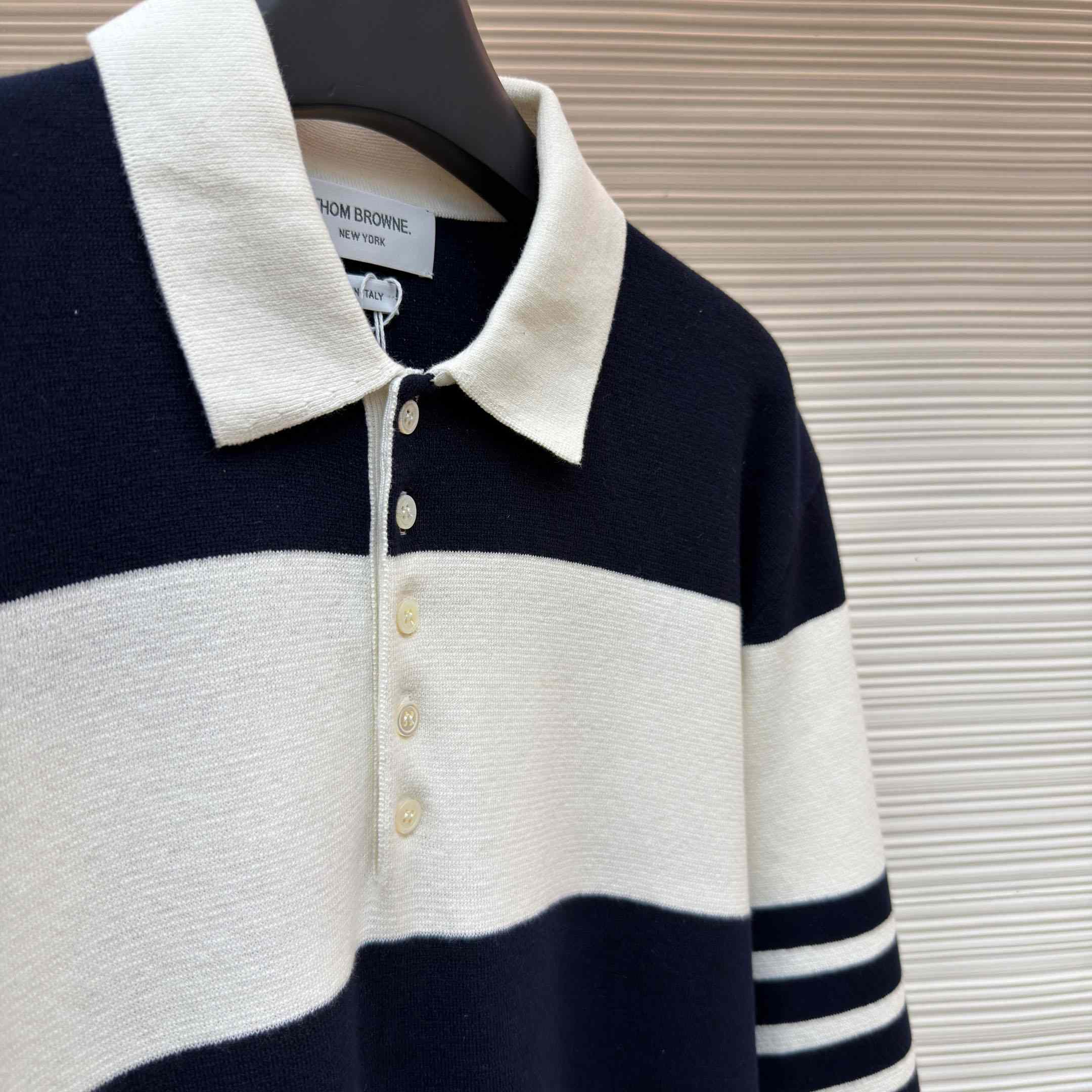 Thom Browne Striped Polo Shirt - DesignerGu