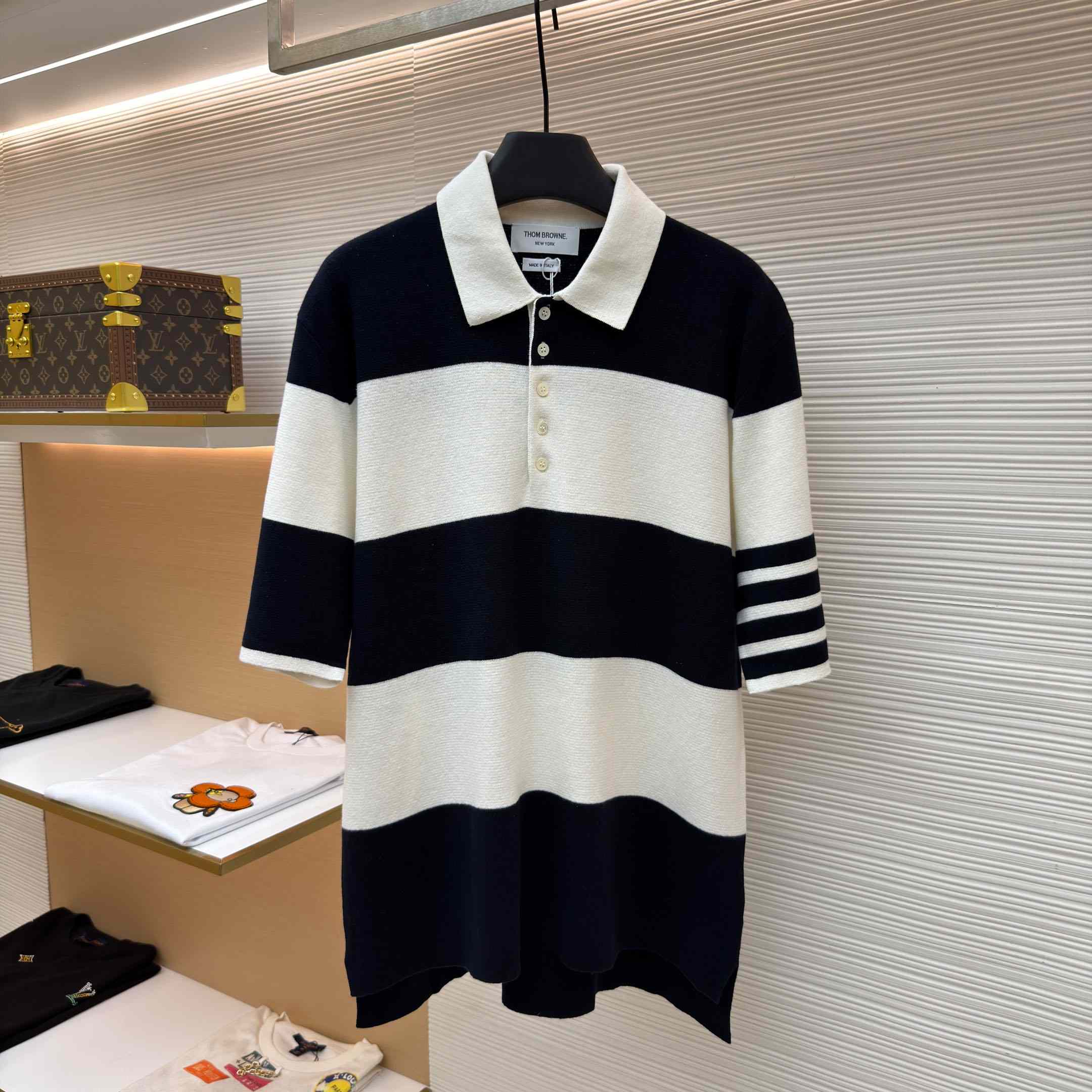 Thom Browne Striped Polo Shirt - DesignerGu