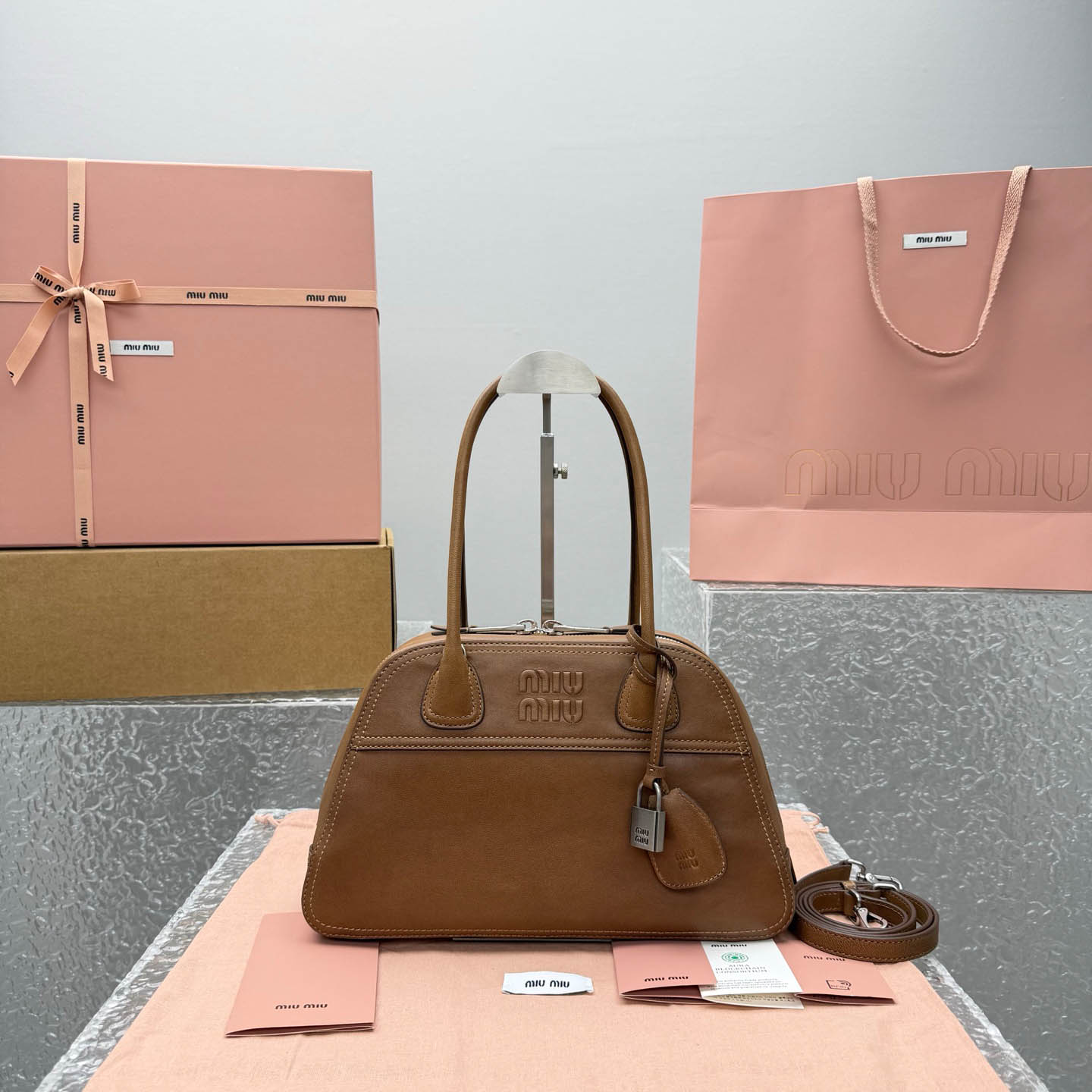 Miu Miu Vivant Nappa Leather Bag - DesignerGu