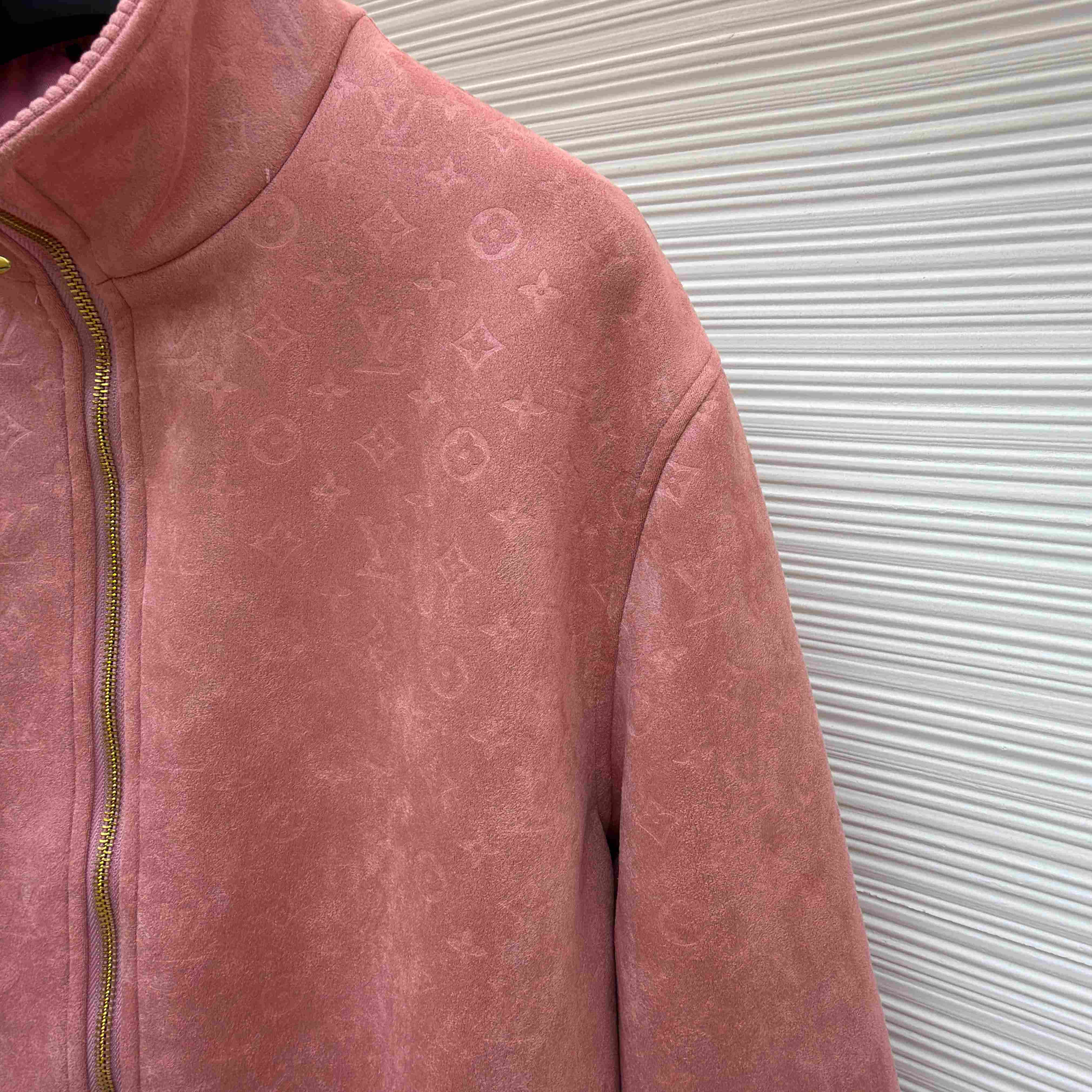 Louis Vuitton Monogram Debossed Leather Tracksuit Jacket 1AHBTN - DesignerGu