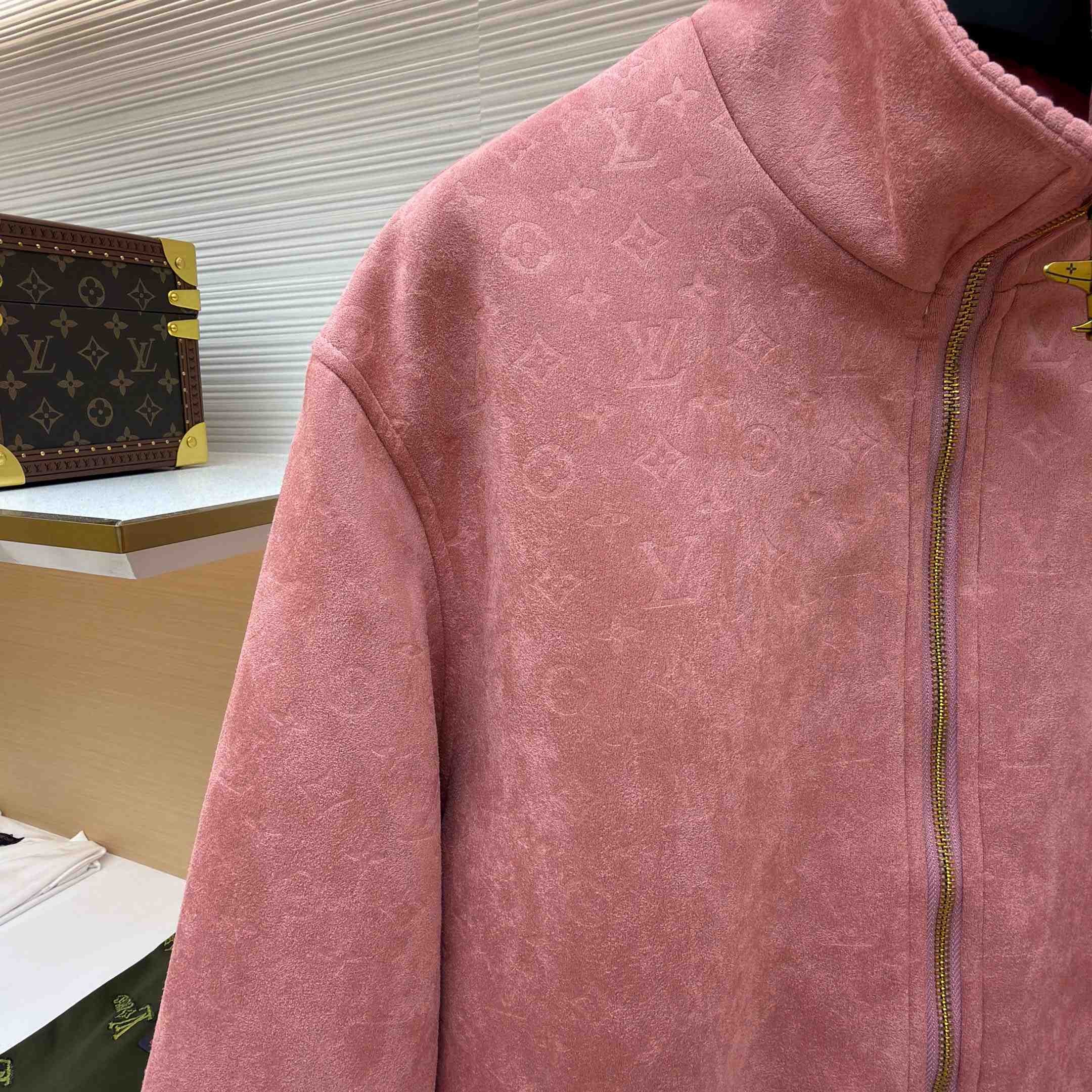 Louis Vuitton Monogram Debossed Leather Tracksuit Jacket 1AHBTN - DesignerGu