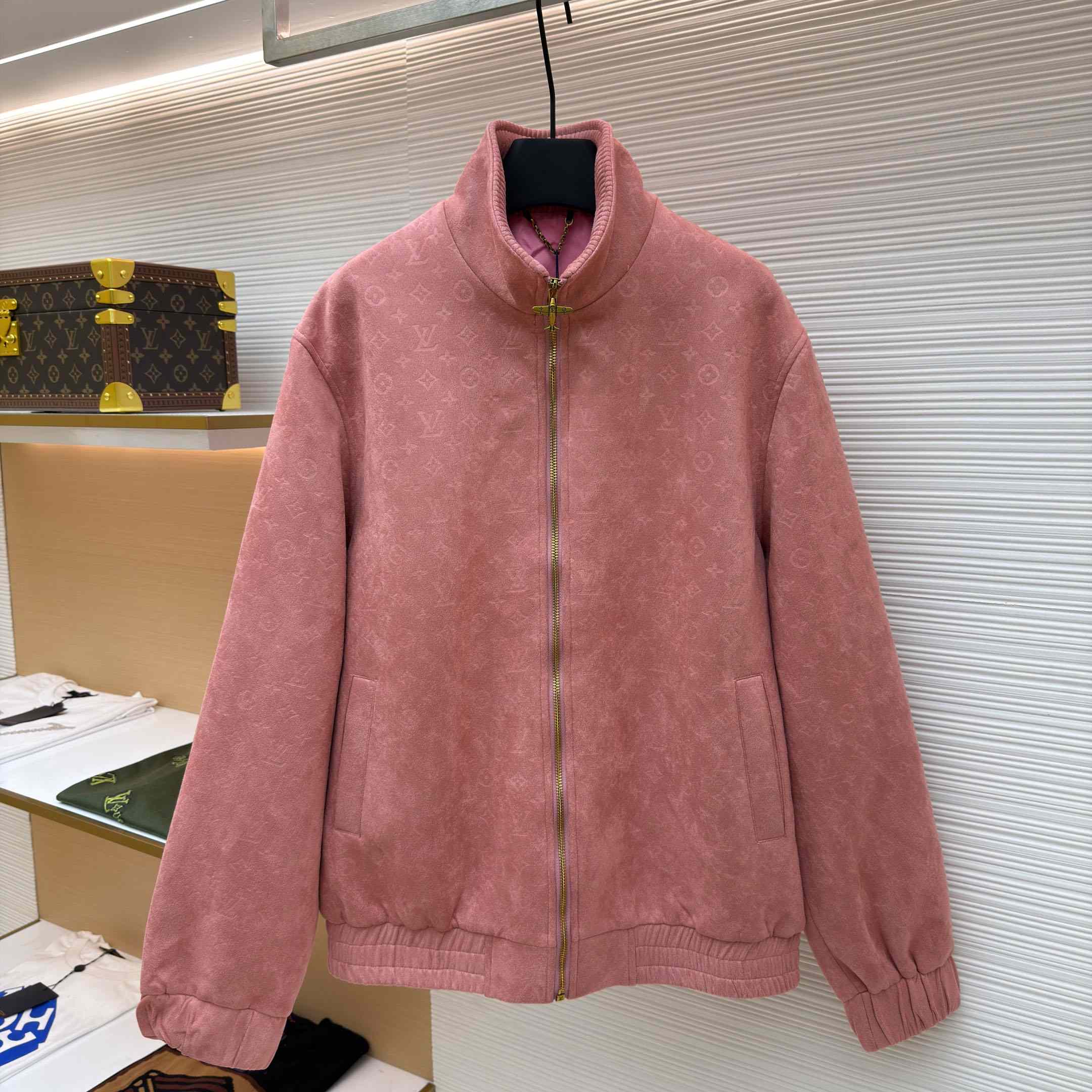 Louis Vuitton Monogram Debossed Leather Tracksuit Jacket 1AHBTN - DesignerGu