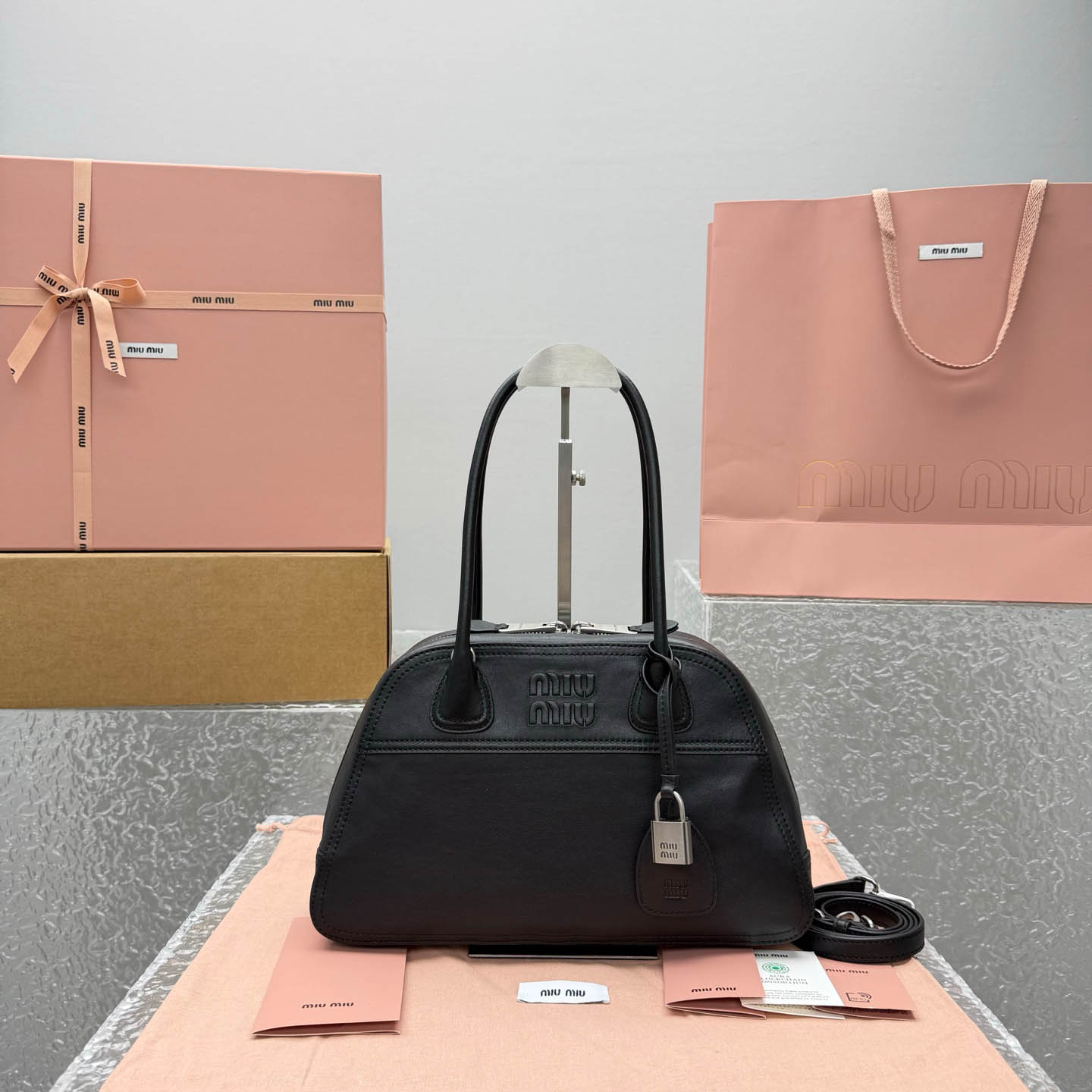 Miu Miu Vivant Nappa Leather Bag - DesignerGu