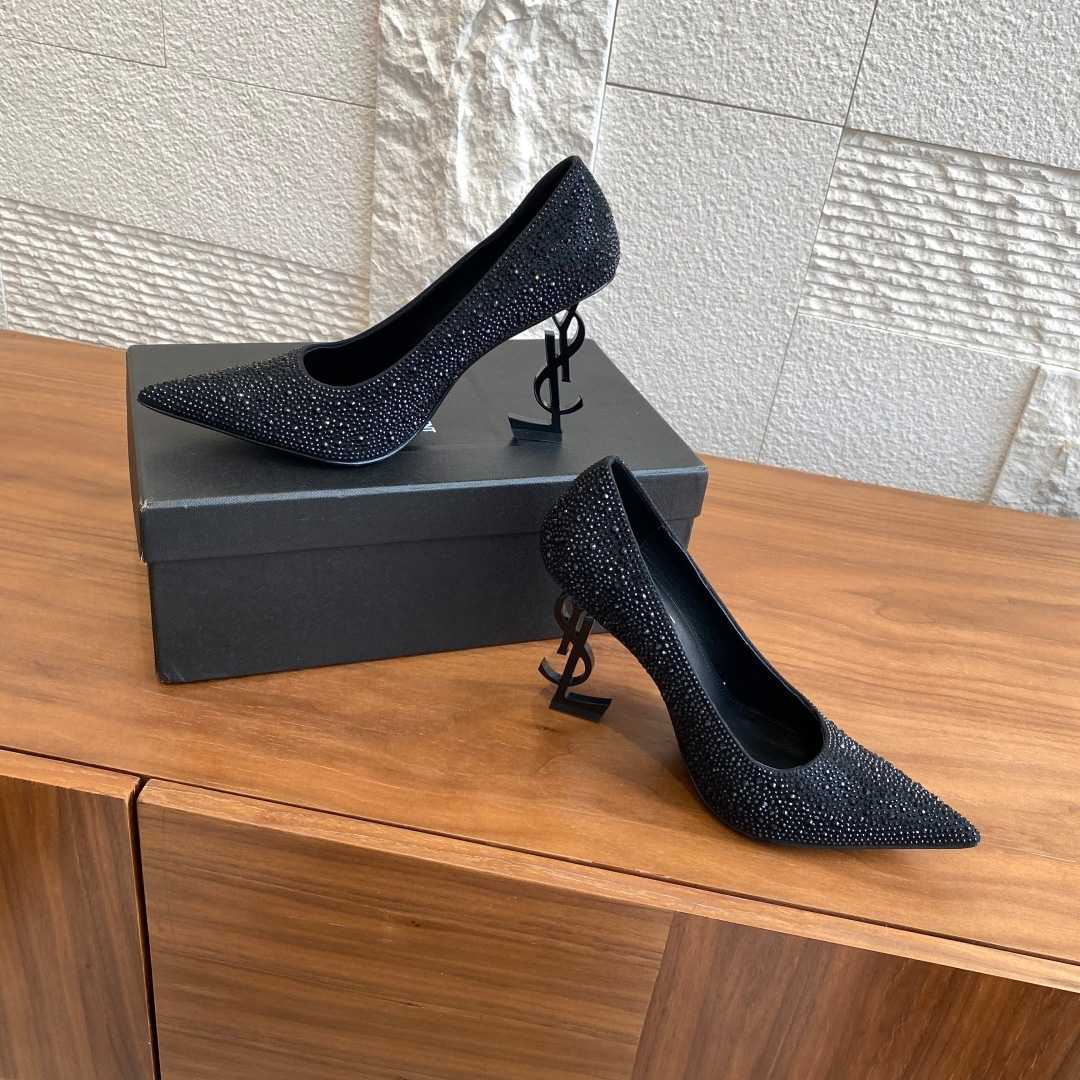 Saint Laurent Opyum Glitter Pumps - DesignerGu
