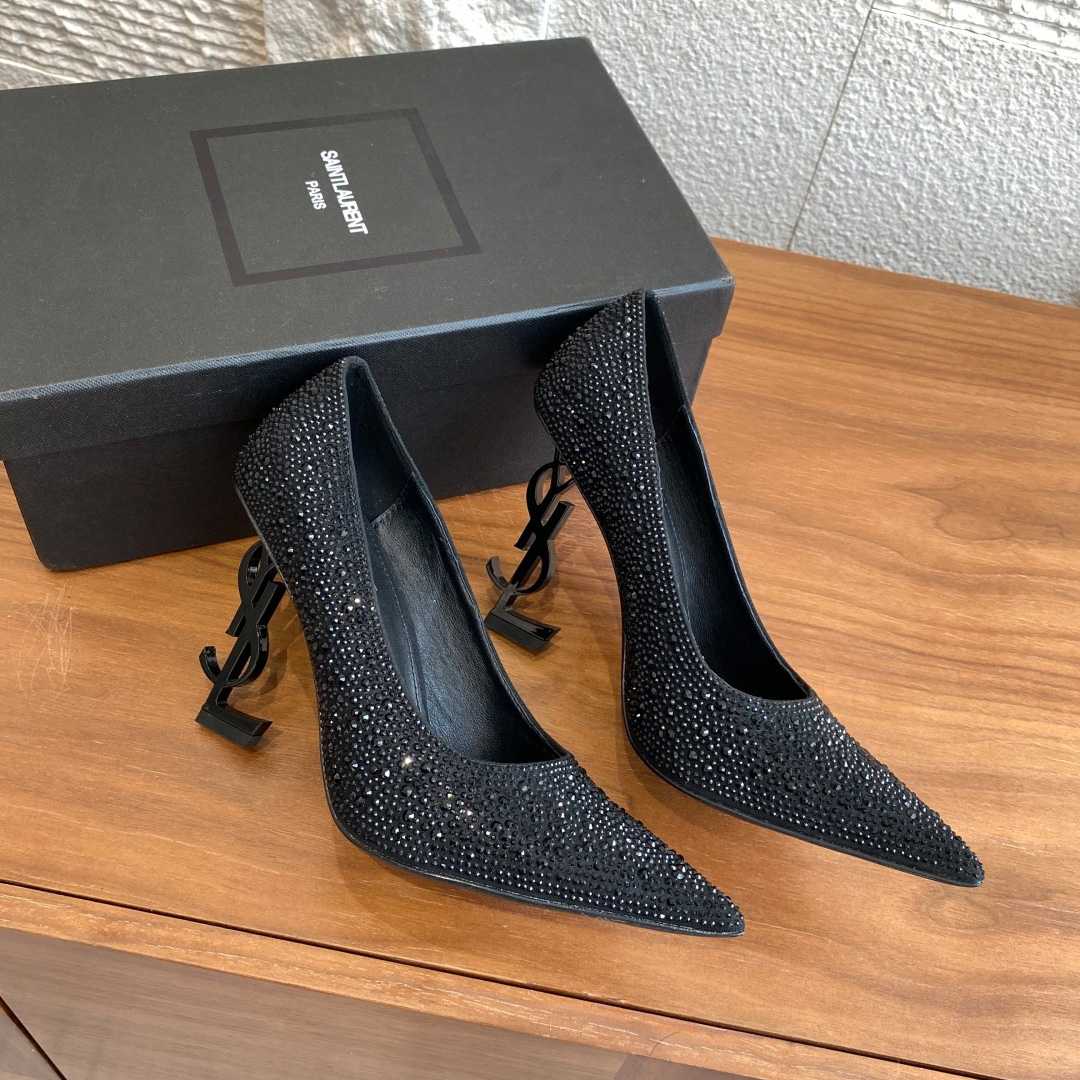 Saint Laurent Opyum Glitter Pumps - DesignerGu