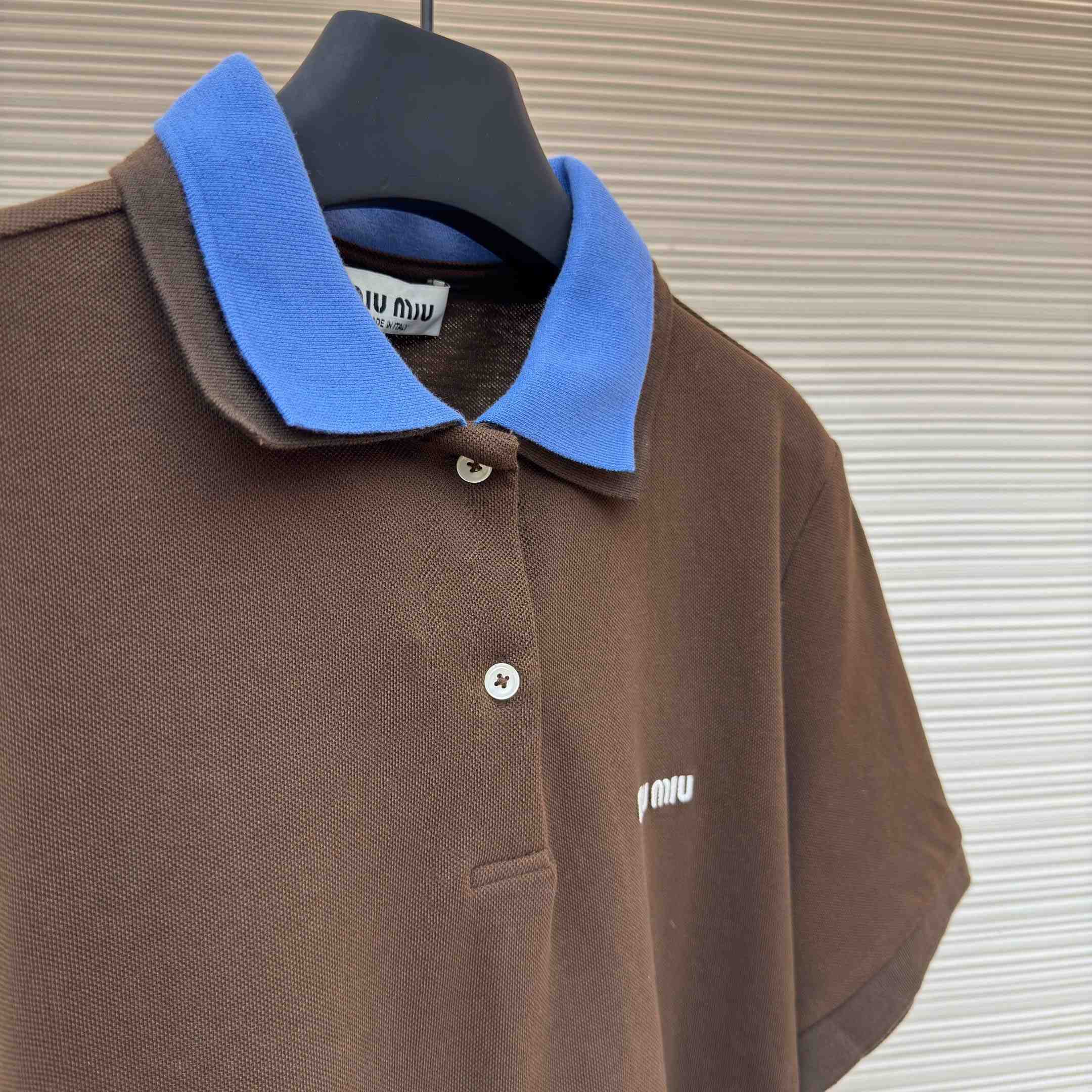 Miu Miu Cotton Piqué Polo Shirt - DesignerGu