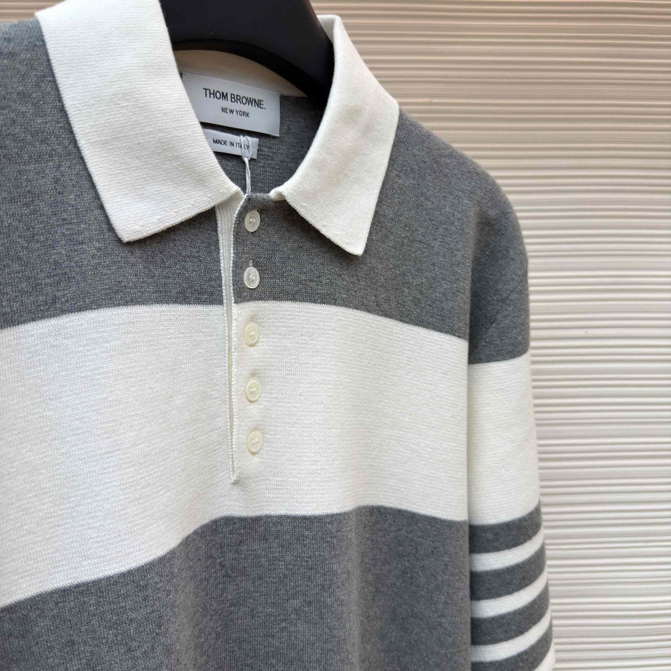Thom Browne Striped Polo Shirt - DesignerGu