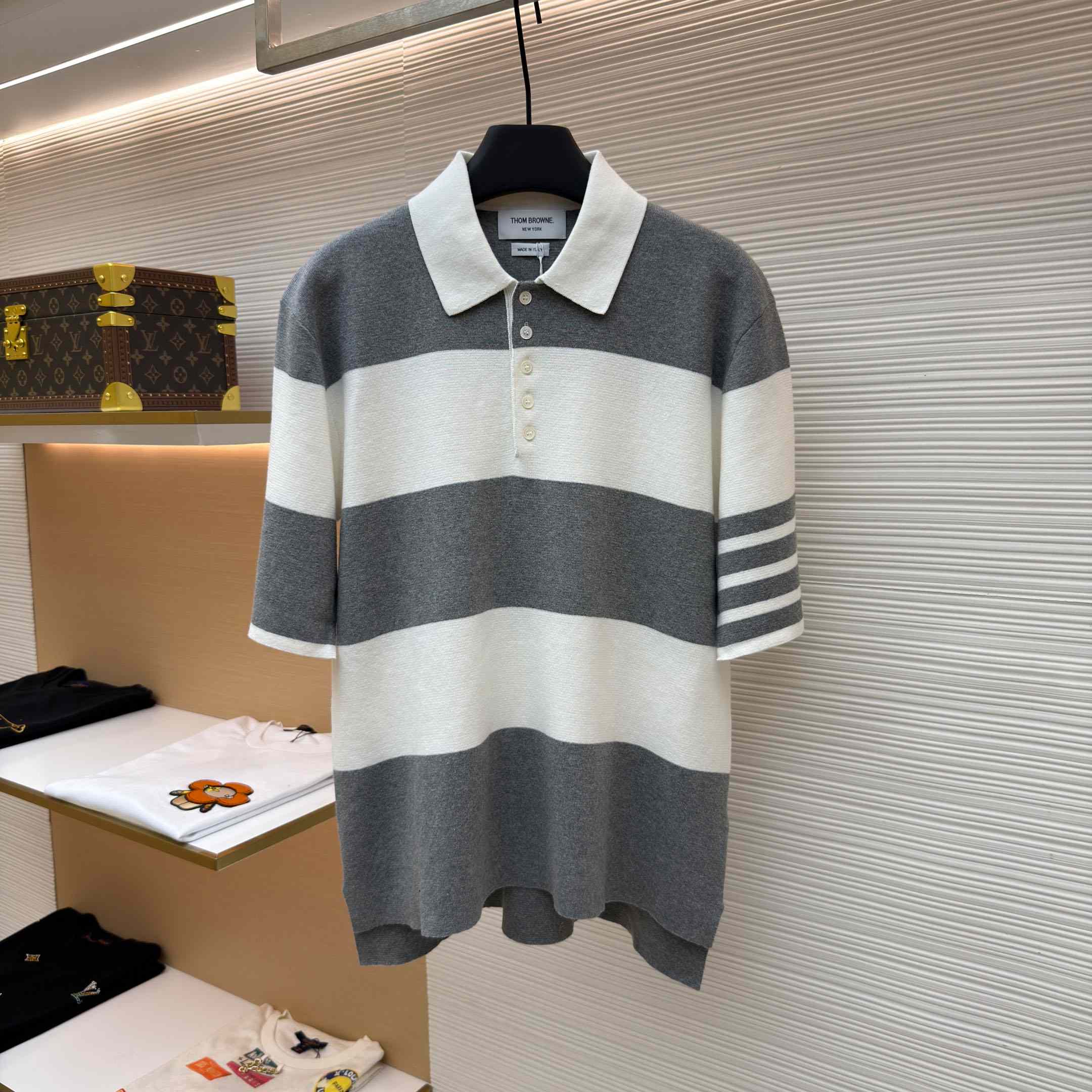 Thom Browne Striped Polo Shirt - DesignerGu