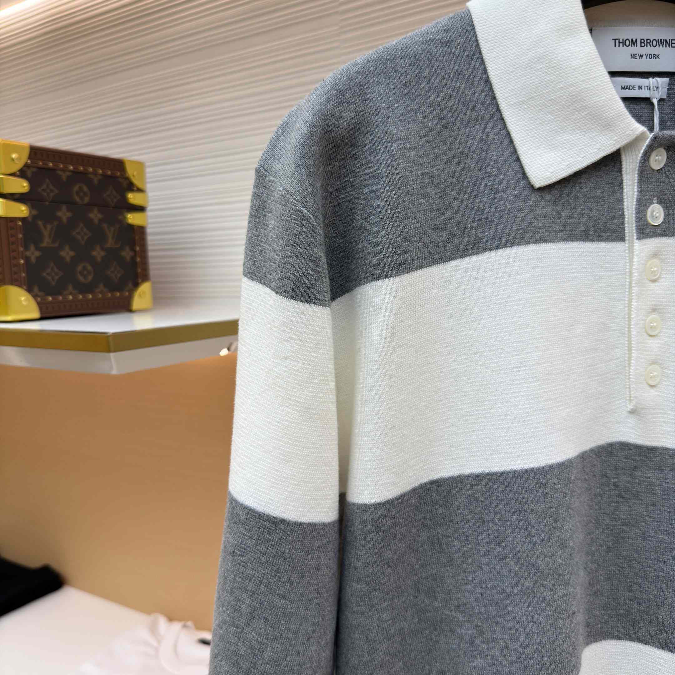 Thom Browne Striped Polo Shirt - DesignerGu