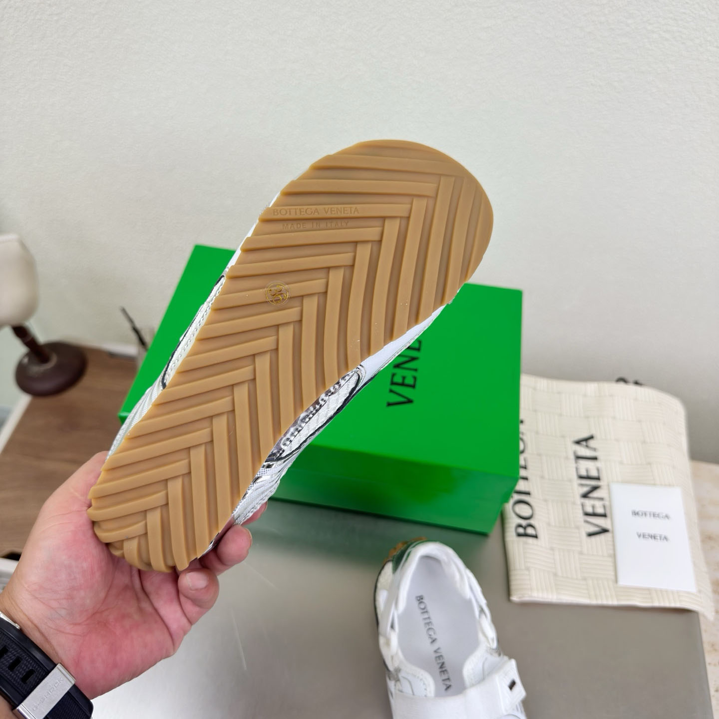 Bottega Veneta Orbit Flash Mary-Jane Sneaker - DesignerGu