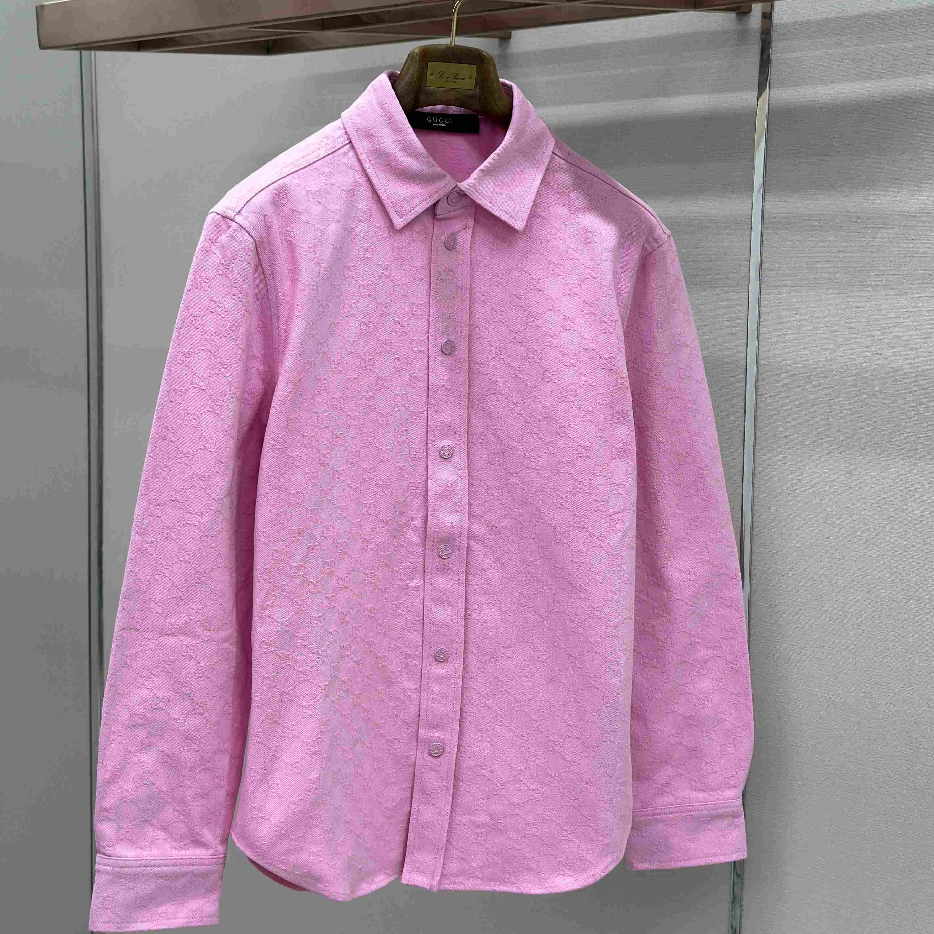 Gucci  Dyed GG Cotton Denim Jacquard Shirt - DesignerGu