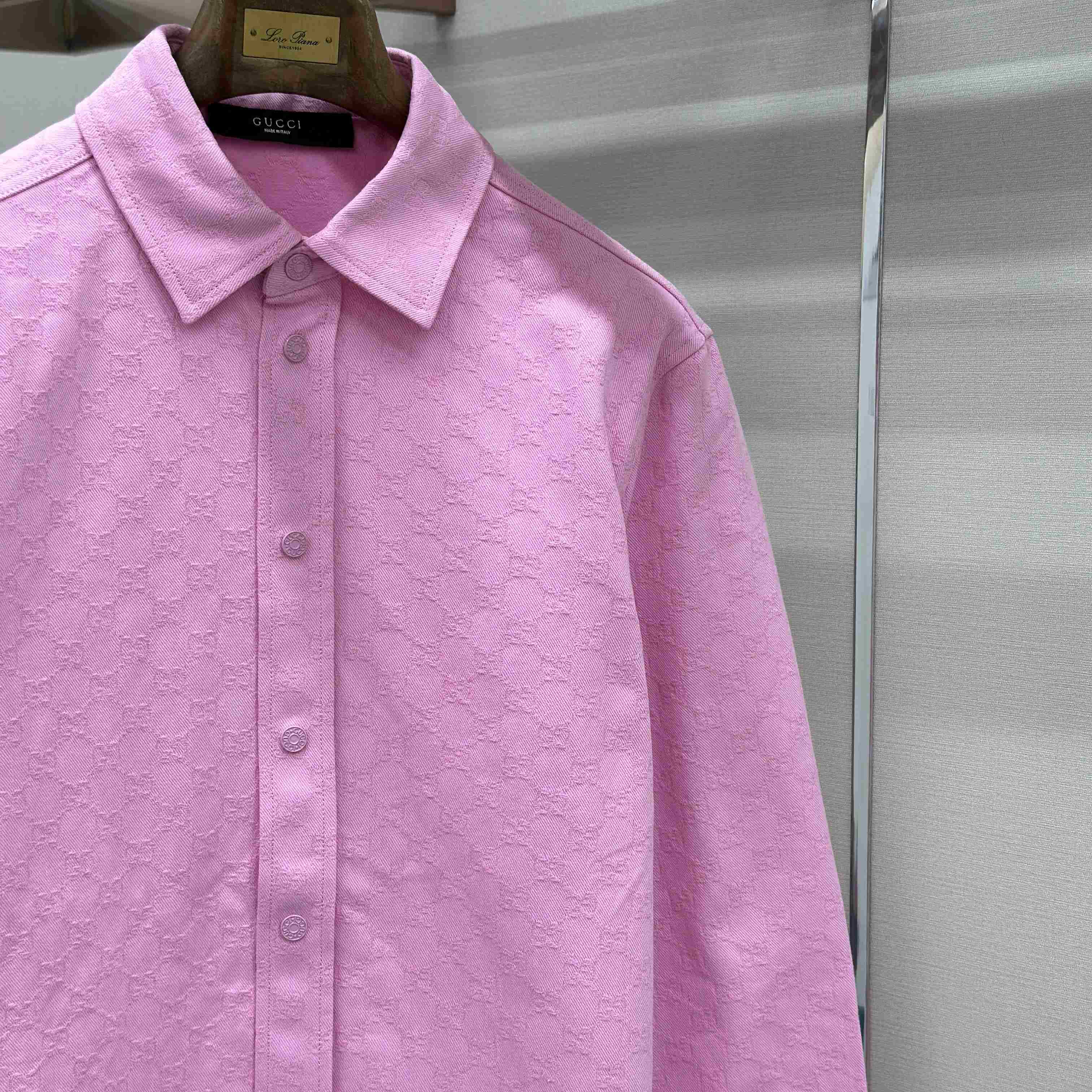 Gucci  Dyed GG Cotton Denim Jacquard Shirt - DesignerGu