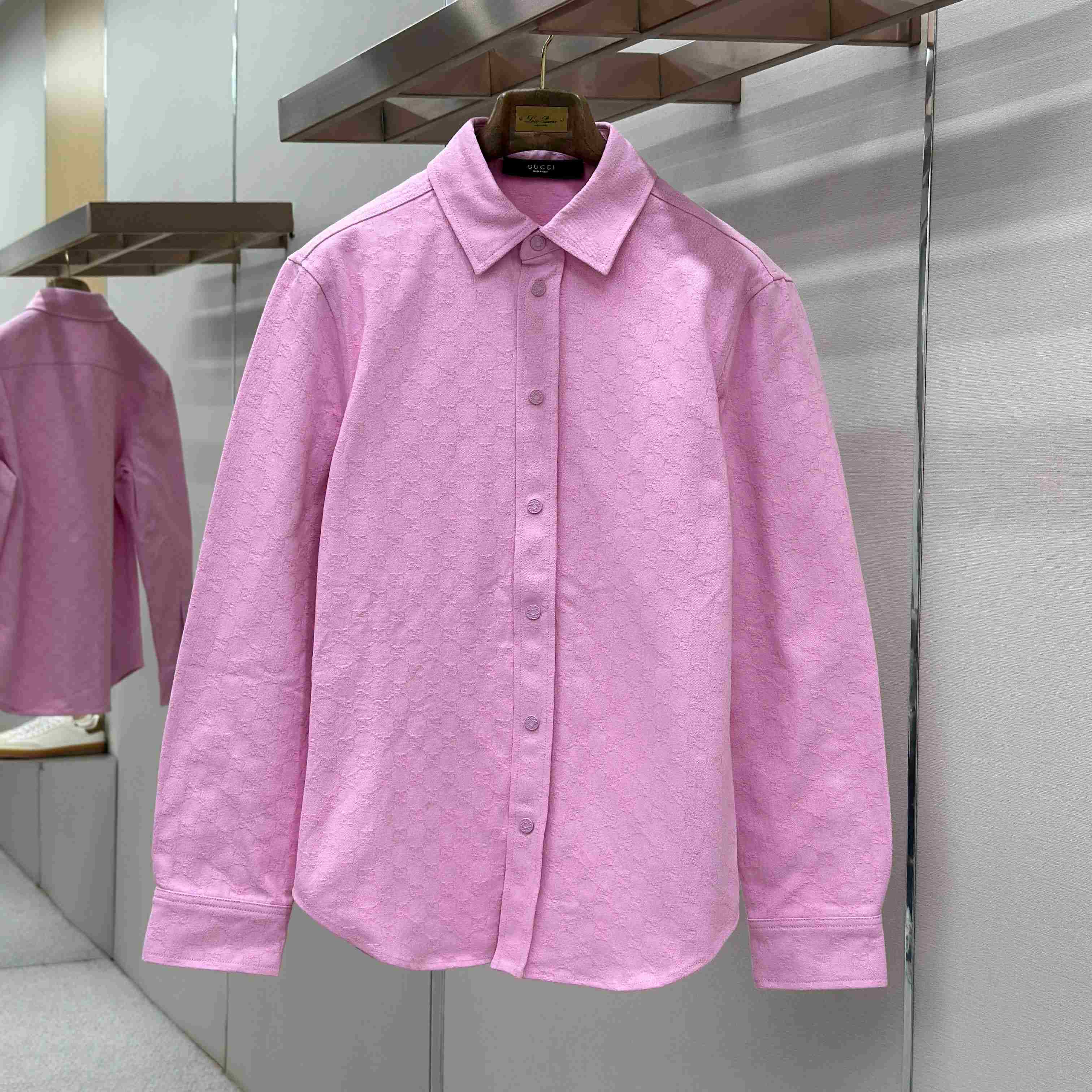 Gucci  Dyed GG Cotton Denim Jacquard Shirt - DesignerGu