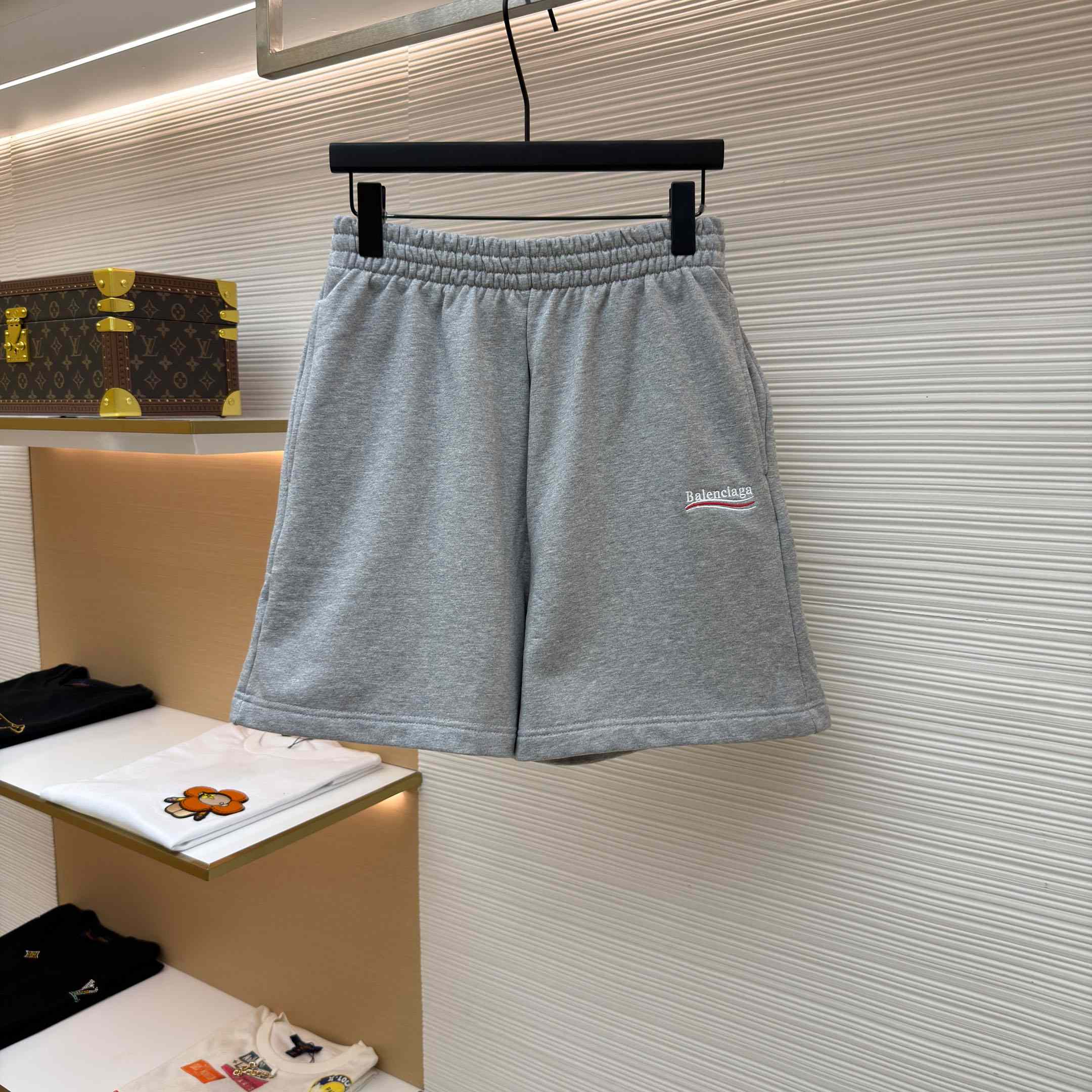 Balenciaga Embroidered Political Campaign Logo Shorts - DesignerGu