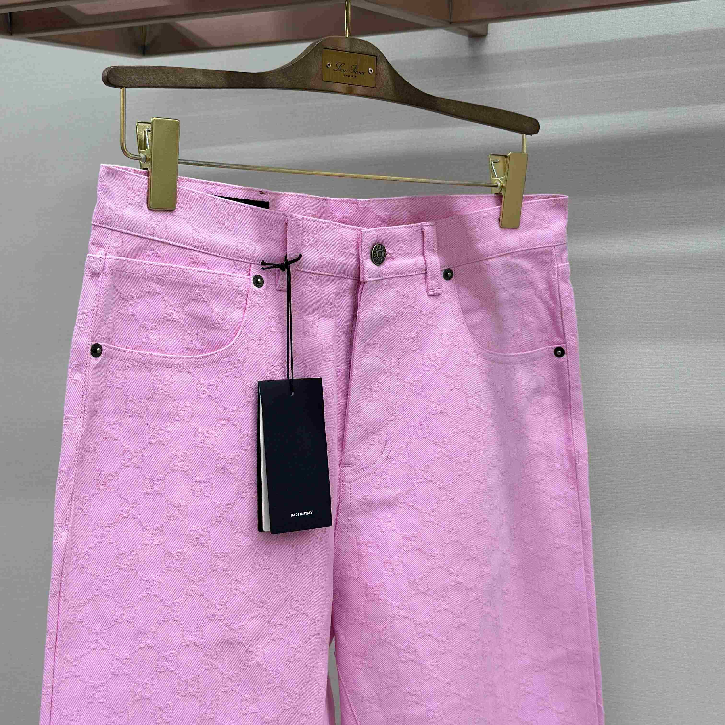 Gucci GG Cotton Denim Jacquard Pants - DesignerGu