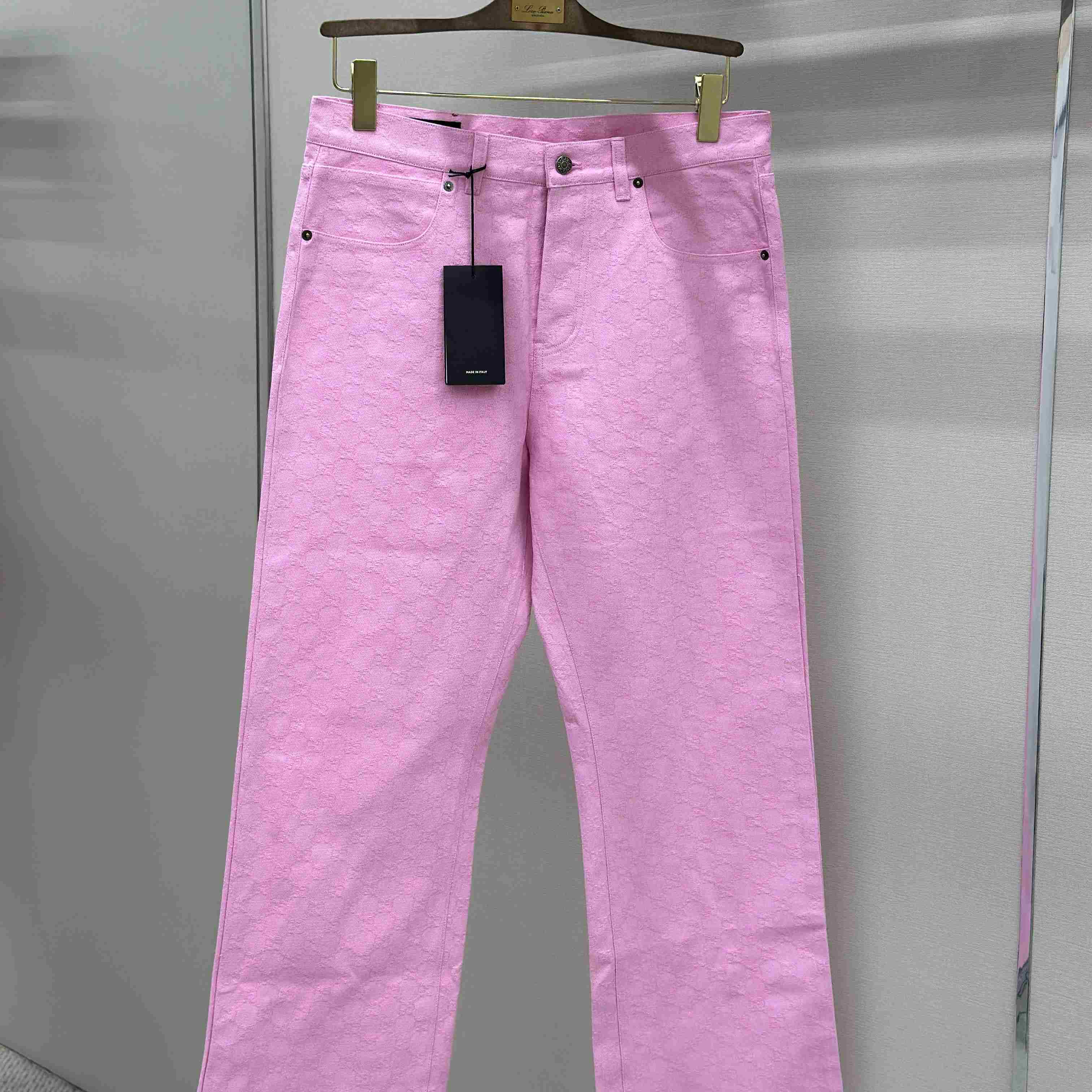 Gucci GG Cotton Denim Jacquard Pants - DesignerGu