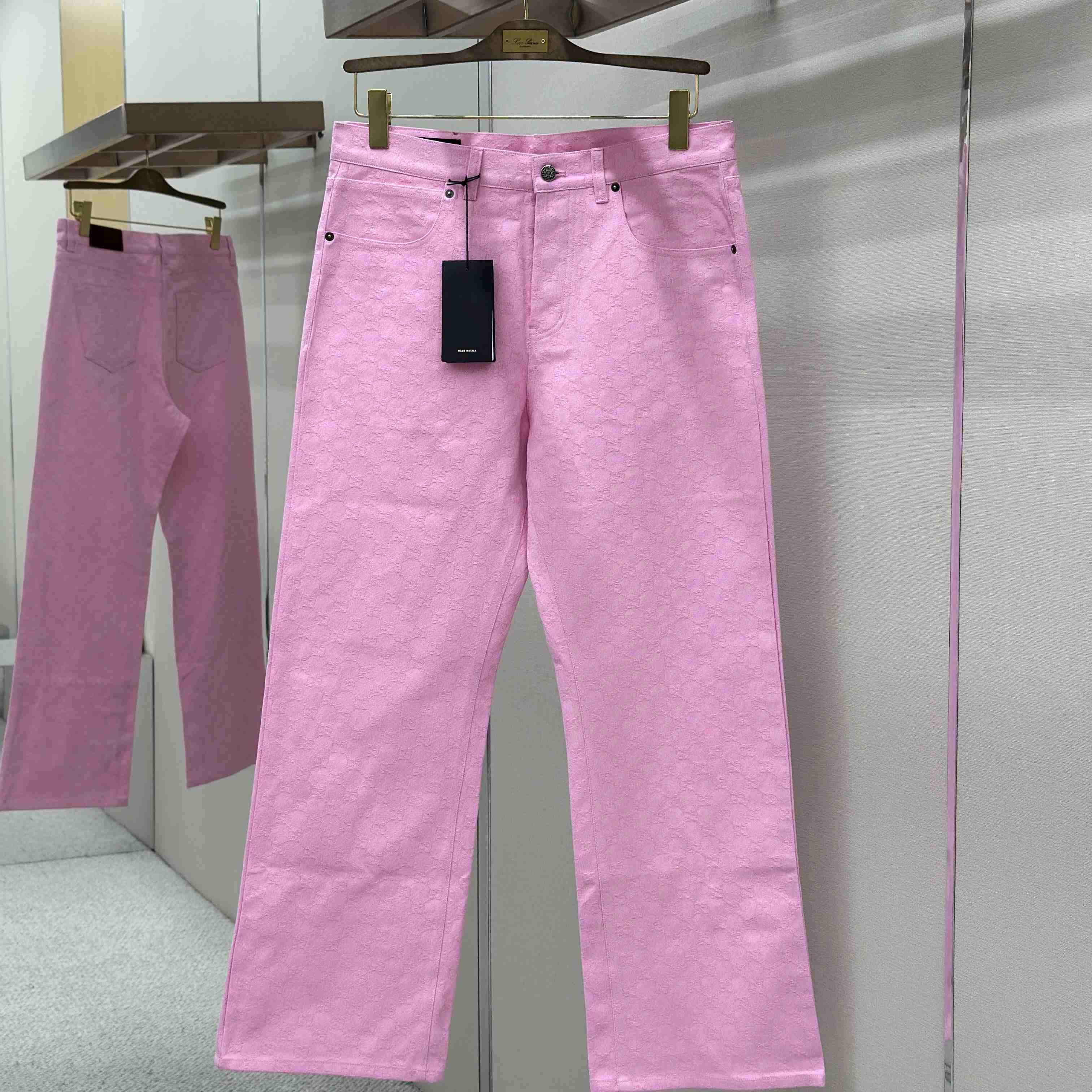 Gucci GG Cotton Denim Jacquard Pants - DesignerGu