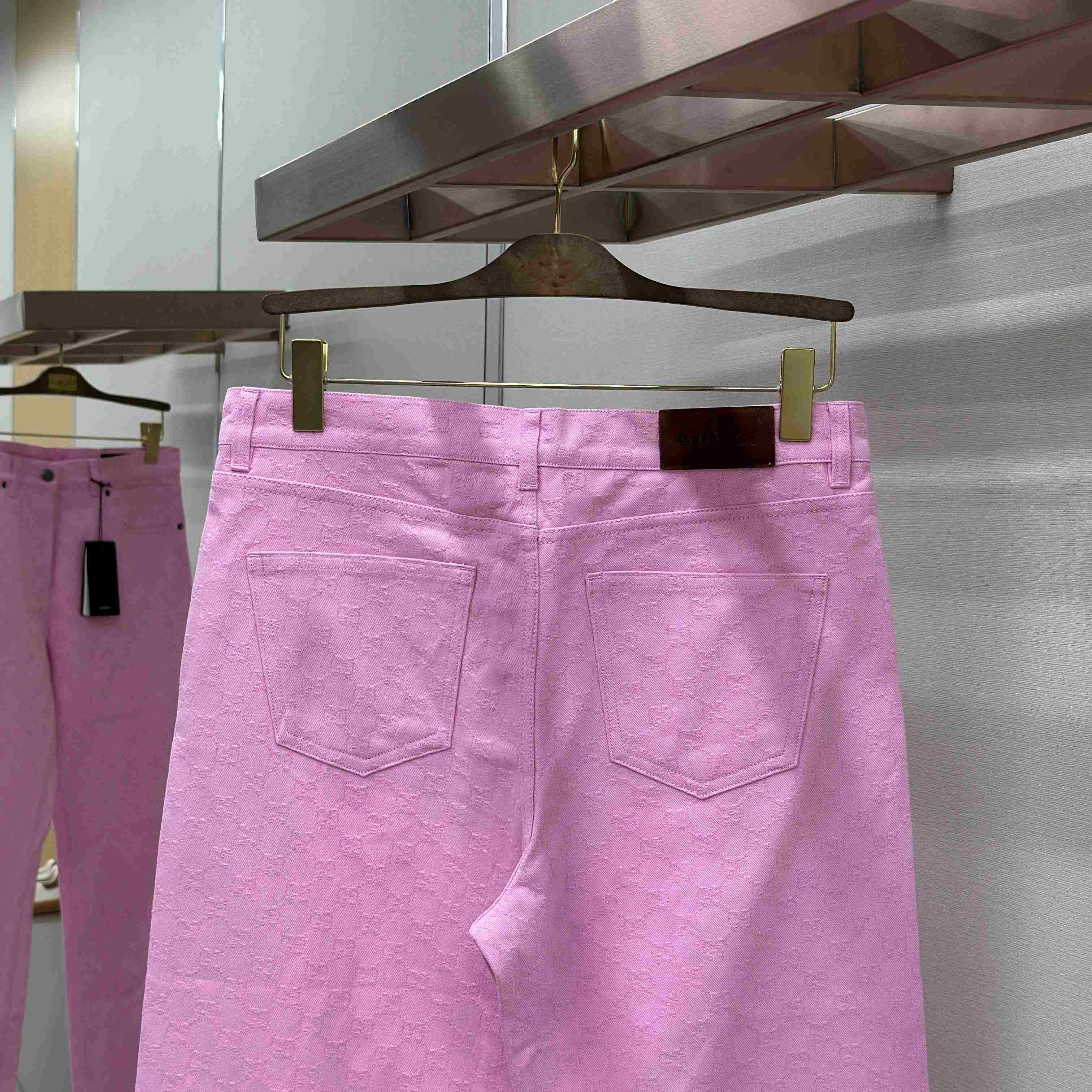 Gucci GG Cotton Denim Jacquard Pants - DesignerGu