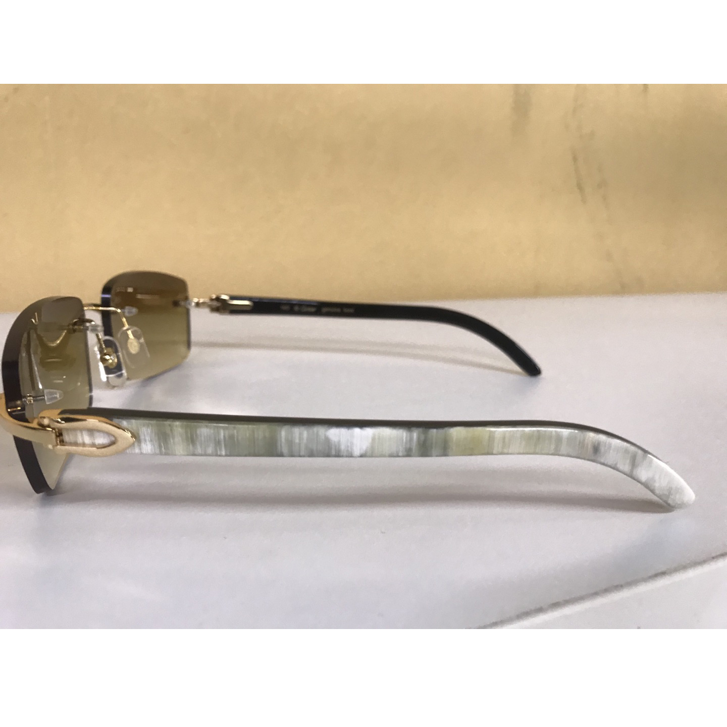 Cartier 3524012 White Mix Black Buffalo Eyeglasses In Gold - 