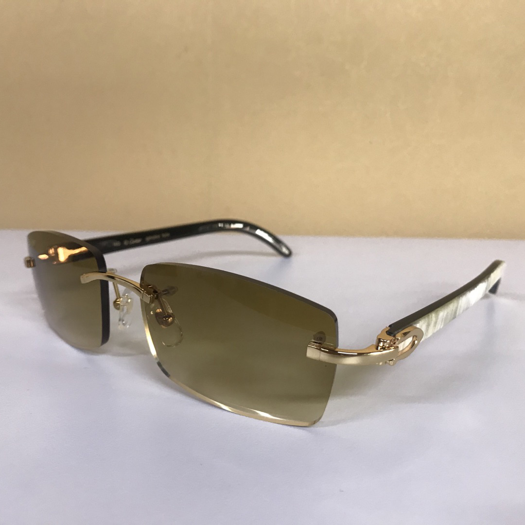 Cartier 3524012 White Mix Black Buffalo Eyeglasses In Gold - 