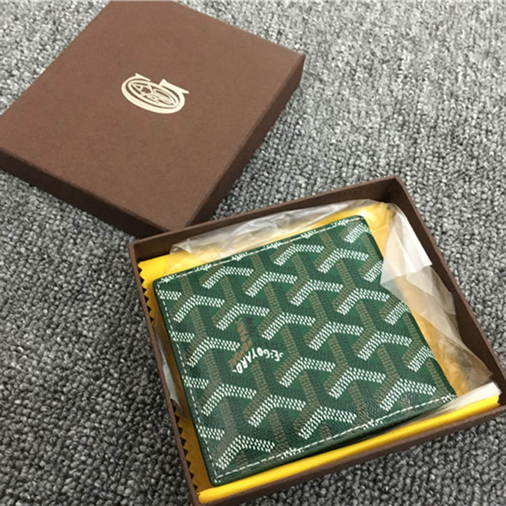 Goyard Short 6 Card Slots Billfold Wallet Green - 