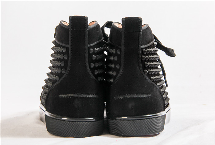 Limited Version Christian Louboutin Louis Spikes Black Orlato Suede Sneakers - 