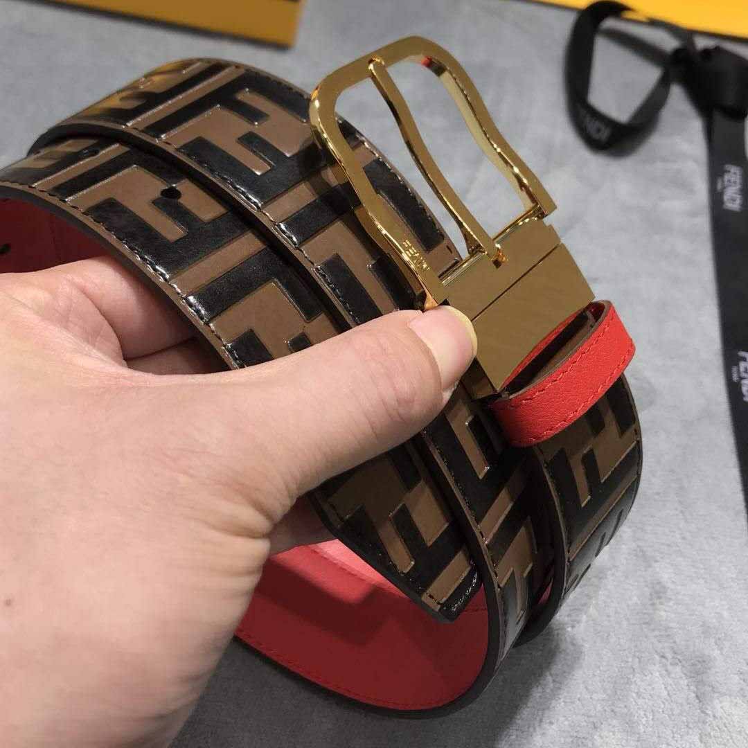 Fendi FF Motif Leather Belt - DesignerGu