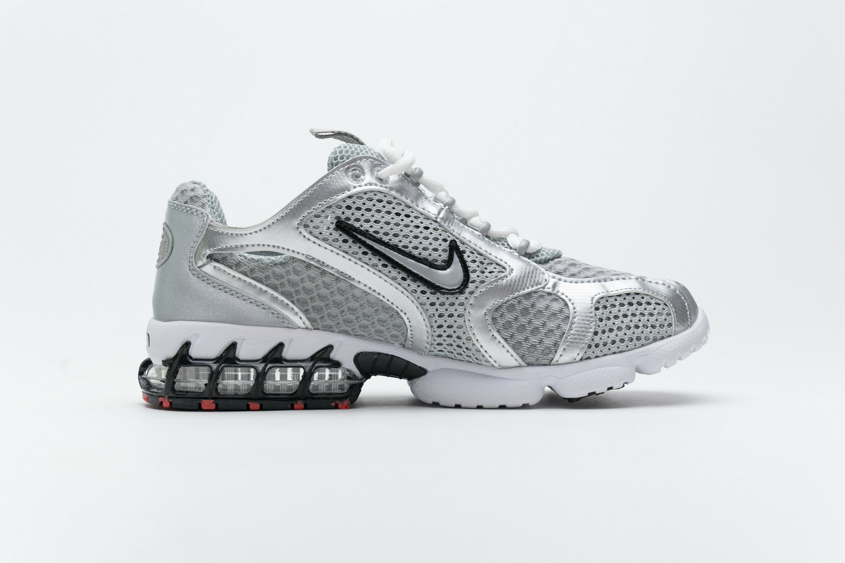Stussy X Nike Air Zoom Spiridon Caged 2 Metallic Silver - 