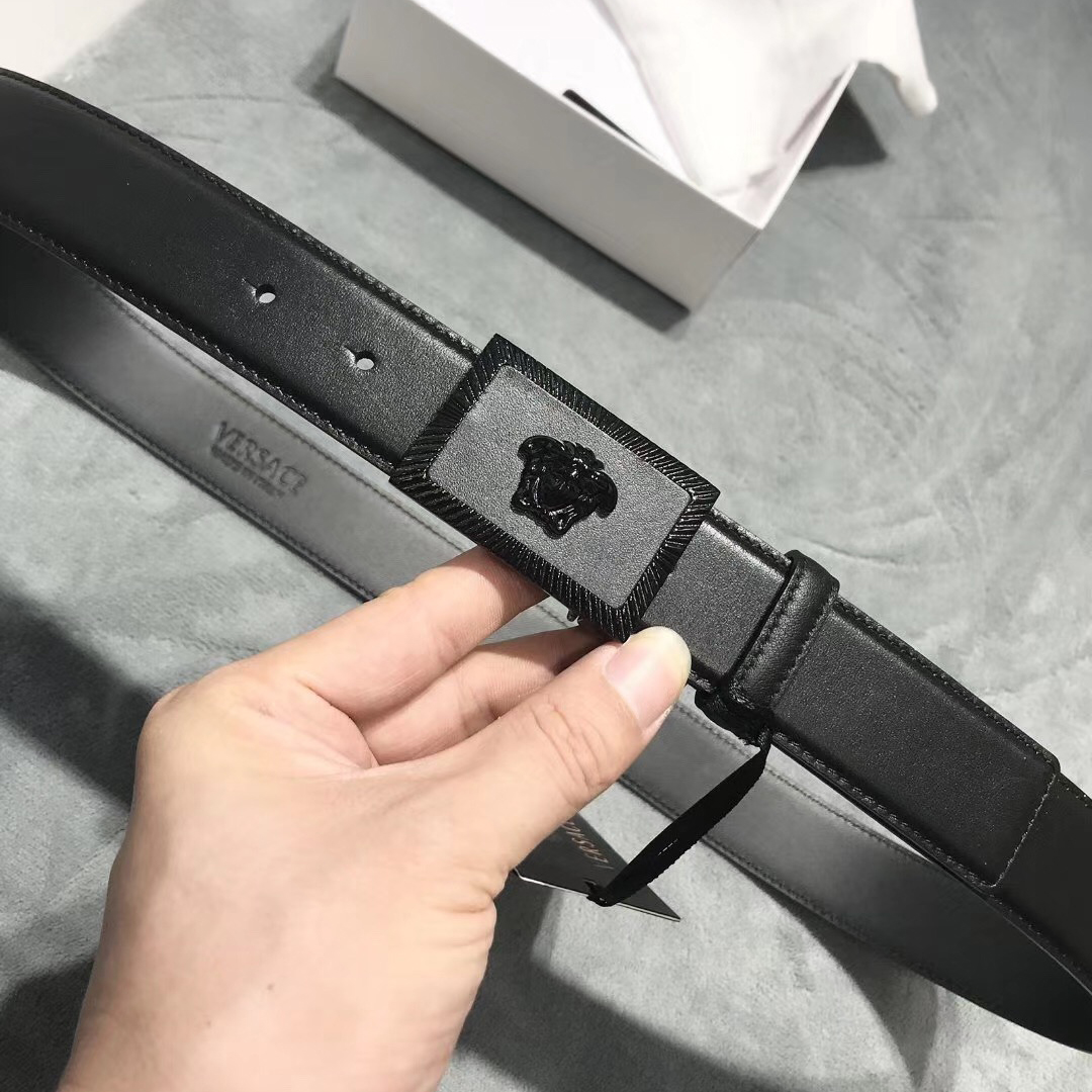 Versace Medusa Head Leather Belt - 