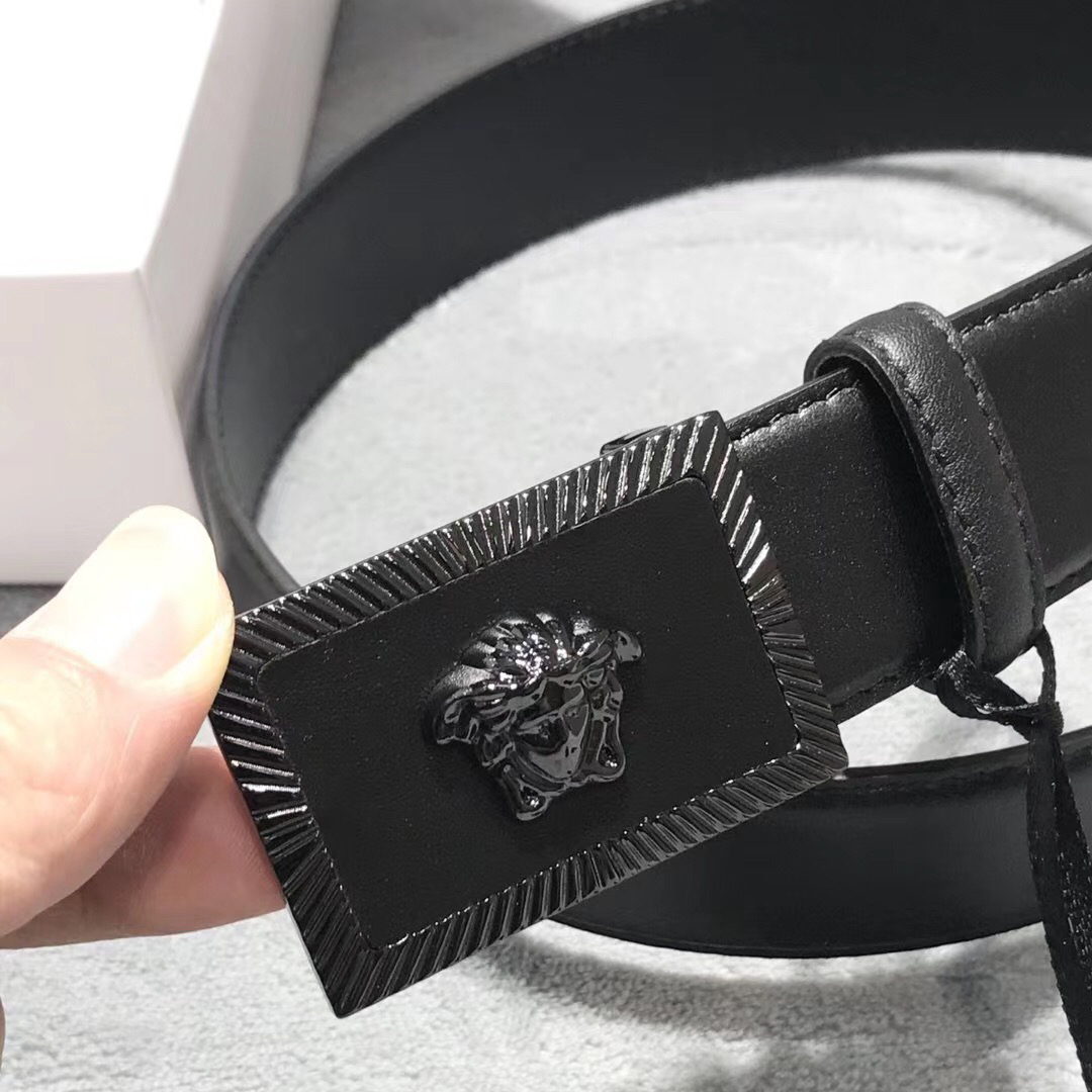 Versace Medusa Head Leather Belt - 