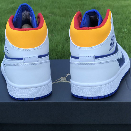Jordan Air 1 Mid Royal Blue Laser Orange 554724-131 - 