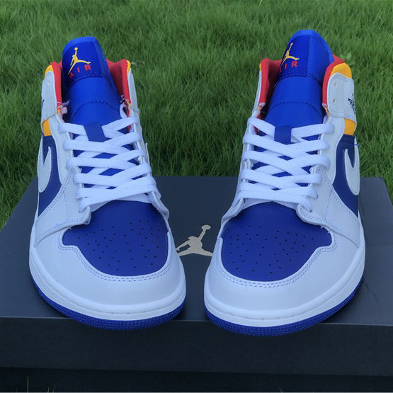 Jordan Air 1 Mid Royal Blue Laser Orange 554724-131 - 