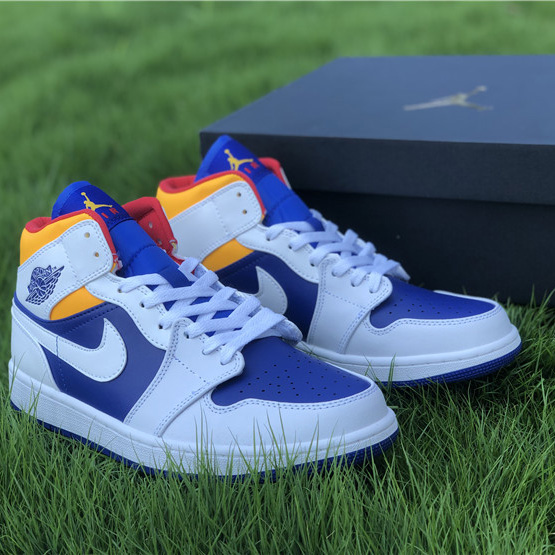 Jordan Air 1 Mid Royal Blue Laser Orange 554724-131 - 