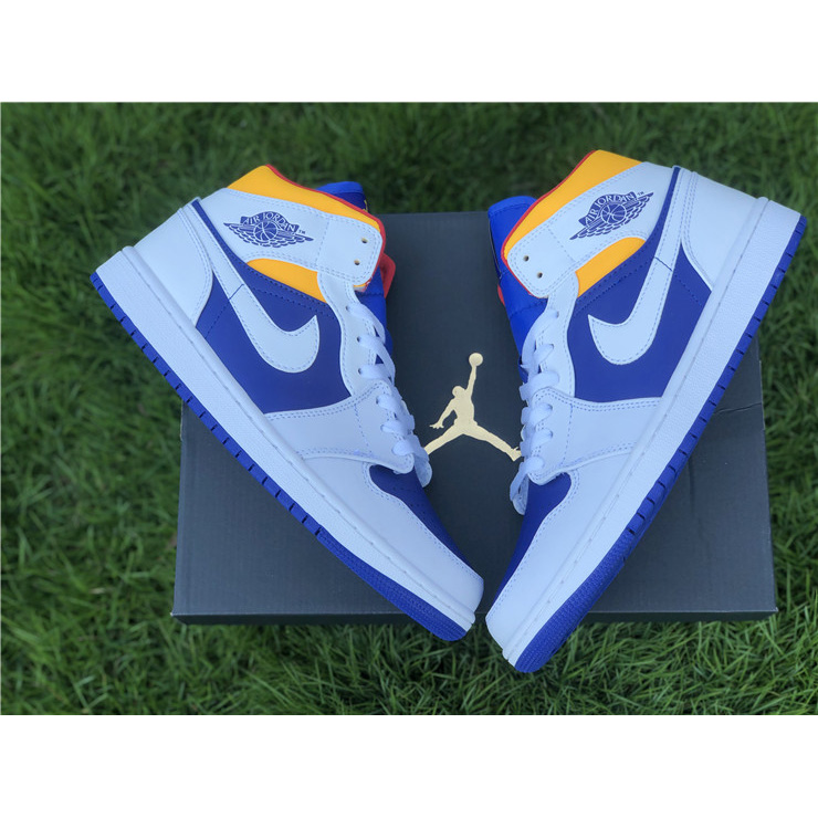 Jordan Air 1 Mid Royal Blue Laser Orange 554724-131 - 