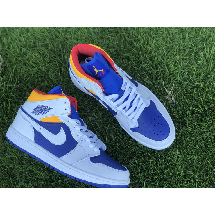 Jordan Air 1 Mid Royal Blue Laser Orange 554724-131 - 