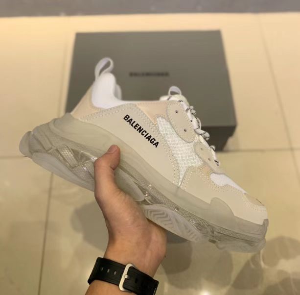 Balenciaga Clear Sole Triple S Trainers White - 