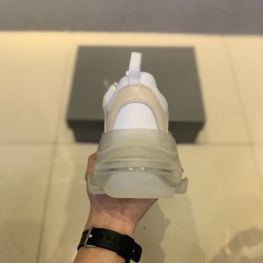 Balenciaga Clear Sole Triple S Trainers White - 