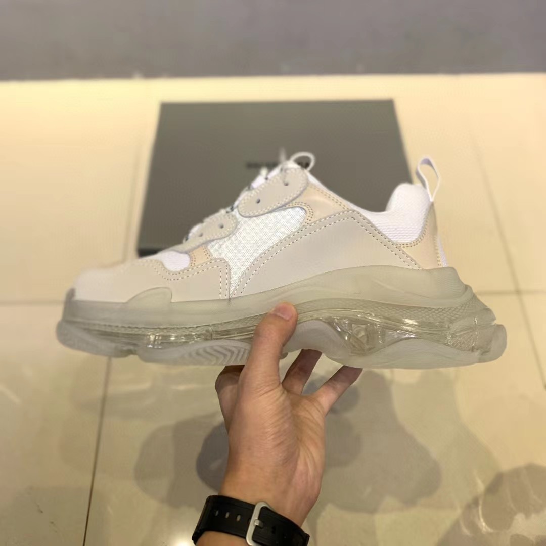 Balenciaga Clear Sole Triple S Trainers White - 