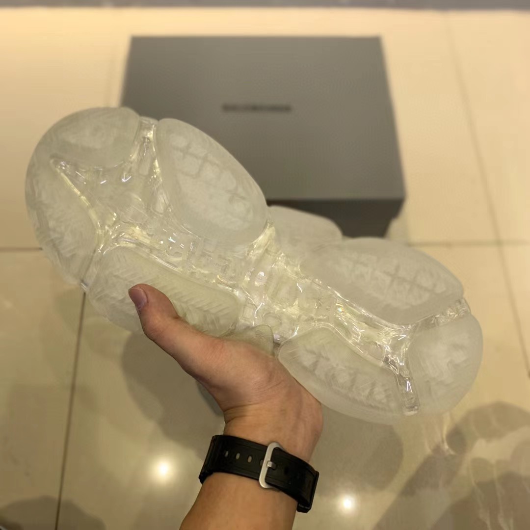 Balenciaga Clear Sole Triple S Trainers White - 