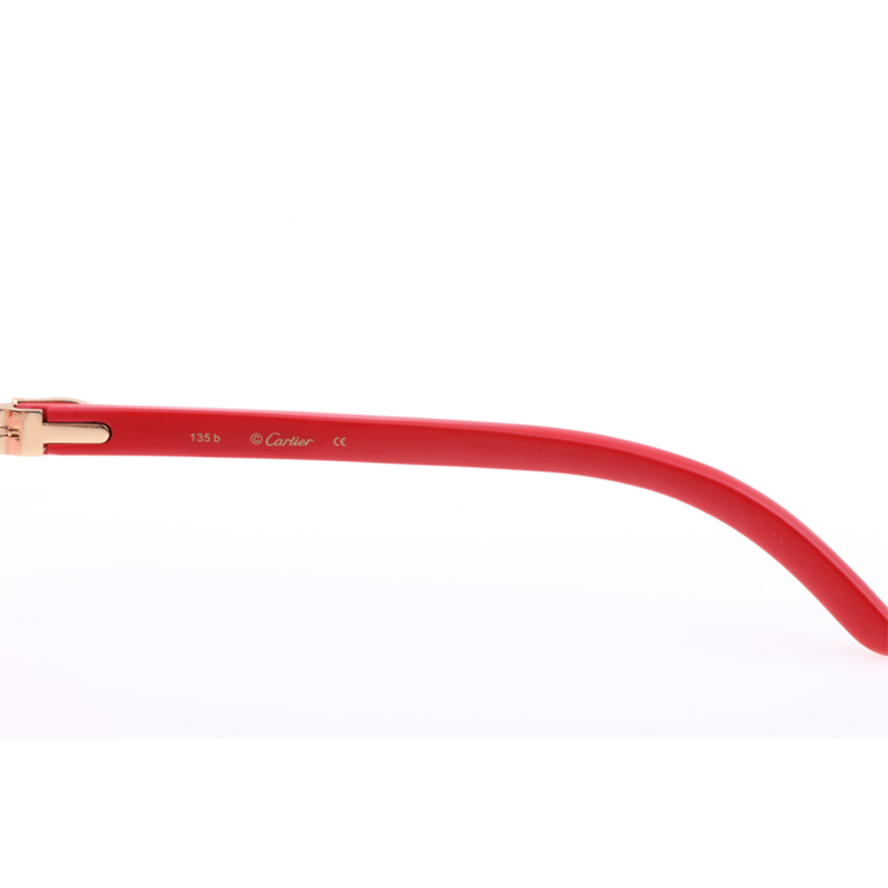 Cartier 8300818 Red Wood Sunglasses In Gold Gradient Pink - 