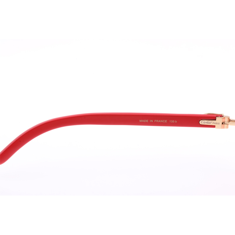 Cartier 8300818 Red Wood Sunglasses In Gold Gradient Pink - 