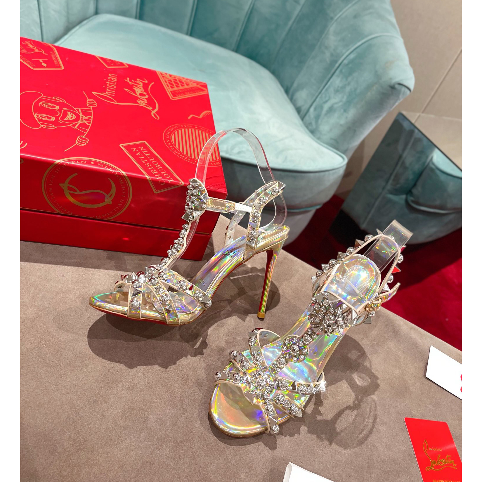 Christian Louboutin Silver Sandal（10cm Heel Height） - 