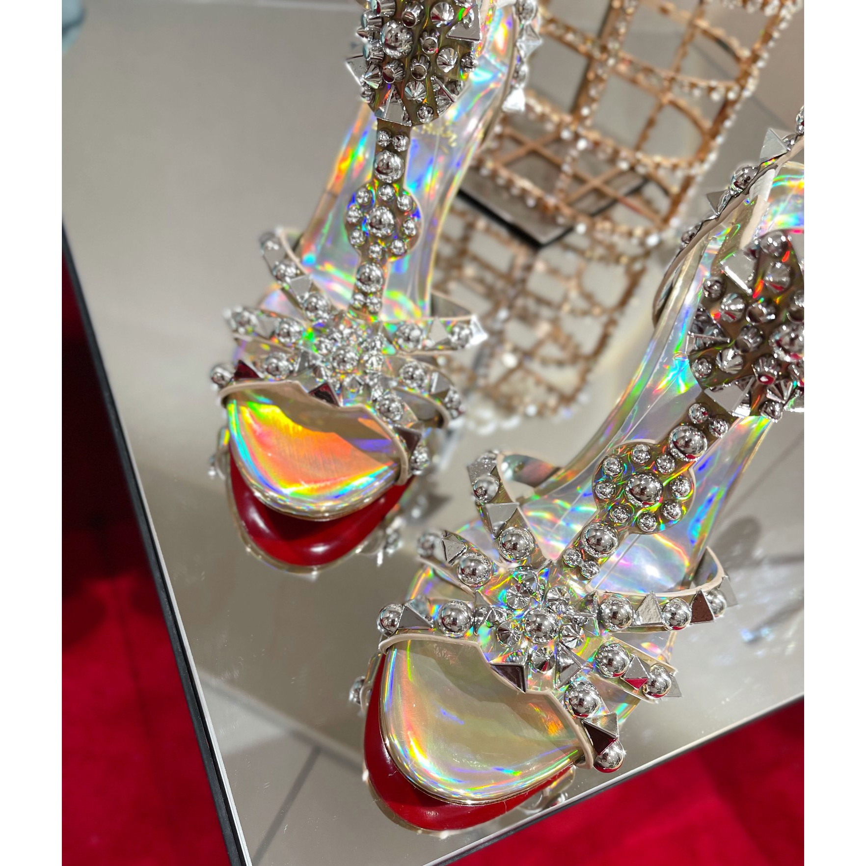 Christian Louboutin Silver Sandal（10cm Heel Height） - 