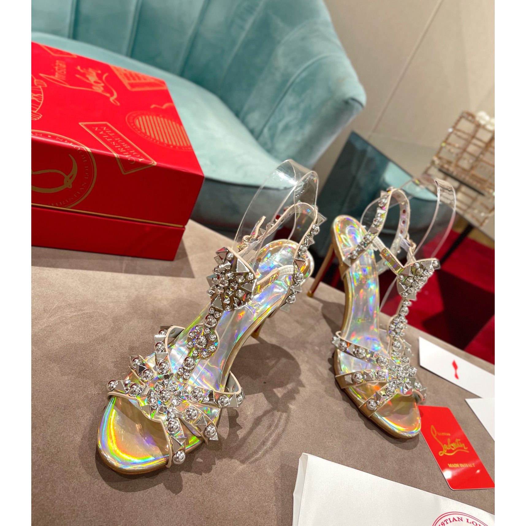 Christian Louboutin Silver Sandal（10cm Heel Height） - 