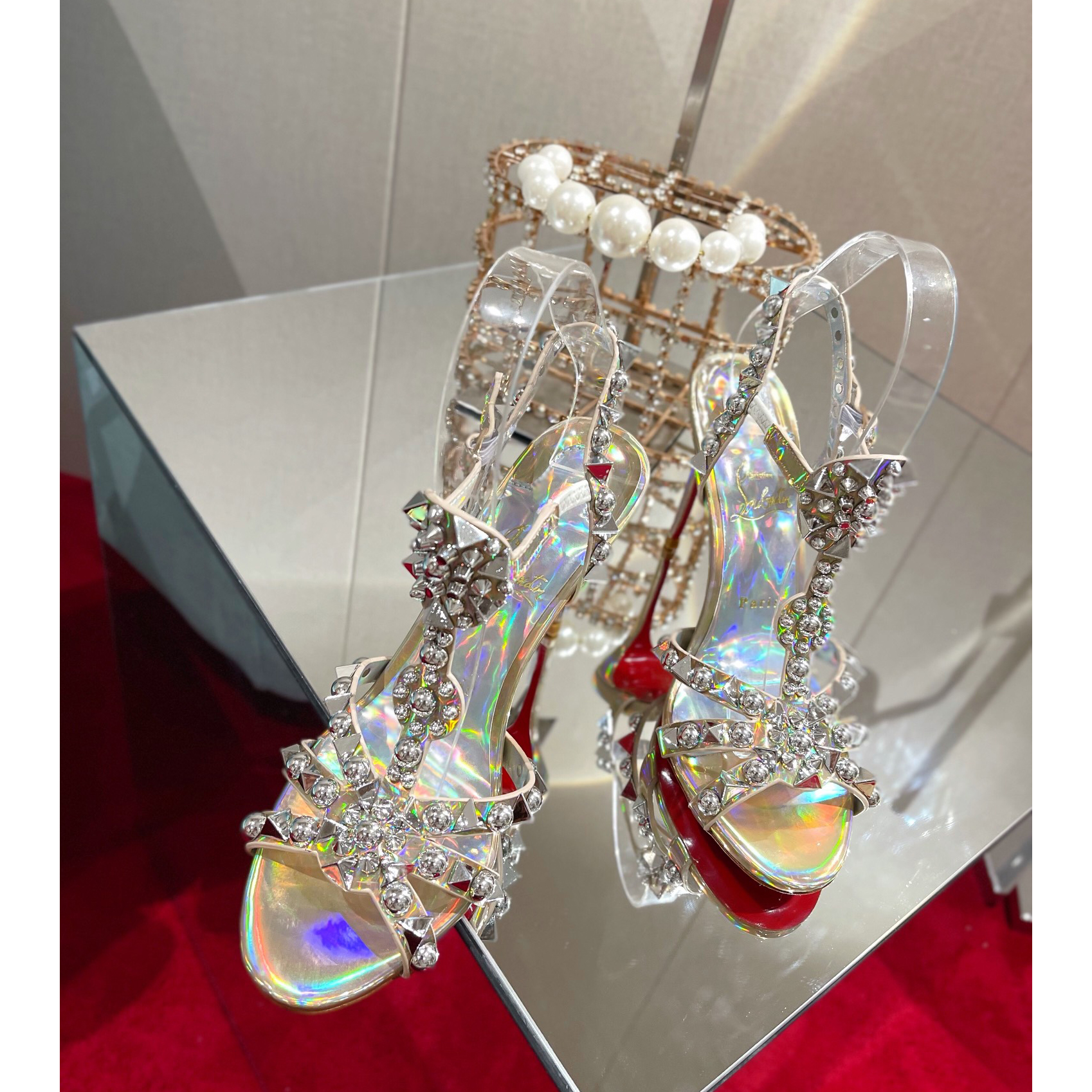 Christian Louboutin Silver Sandal（10cm Heel Height） - 